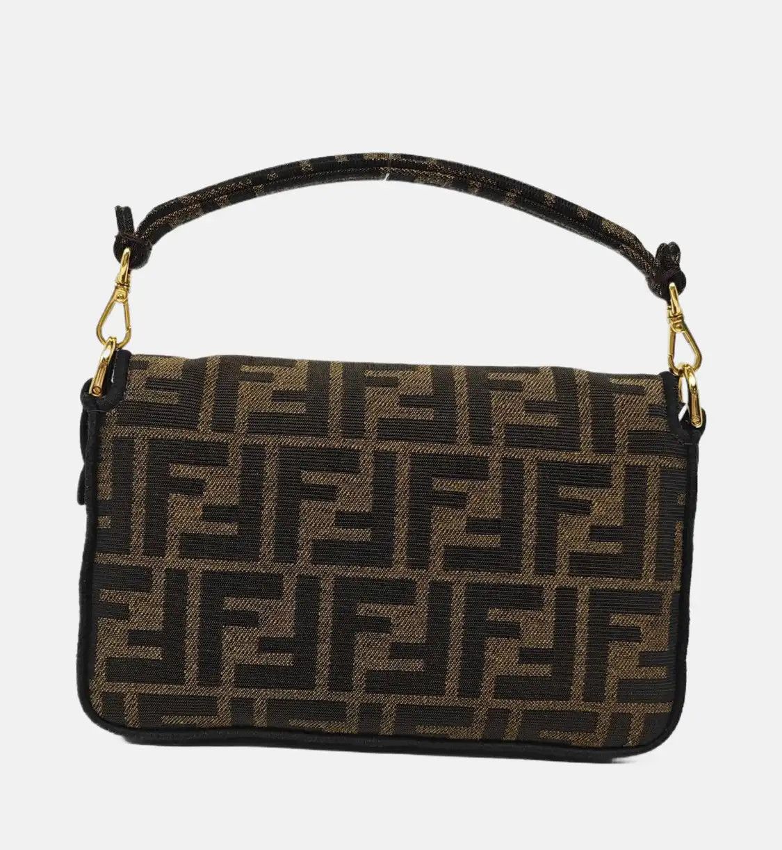 Fendi FENDI Baguette mini brown fabric doubleF jacquard baguette bag shoulder bag hand Size ONE SIZE - 5 Thumbnail