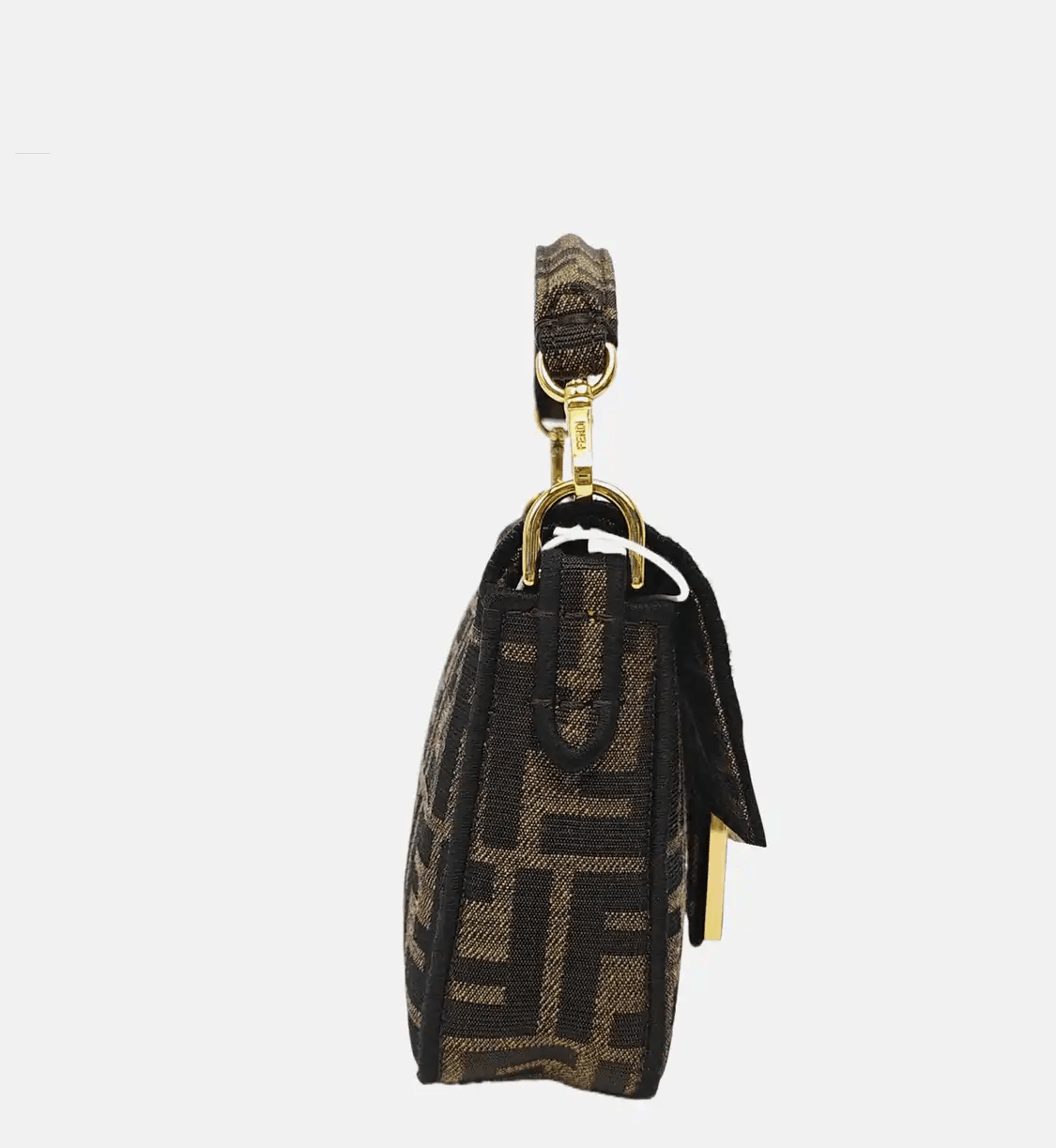 Fendi FENDI Baguette mini brown fabric doubleF jacquard baguette bag shoulder bag hand Size ONE SIZE - 4 Thumbnail