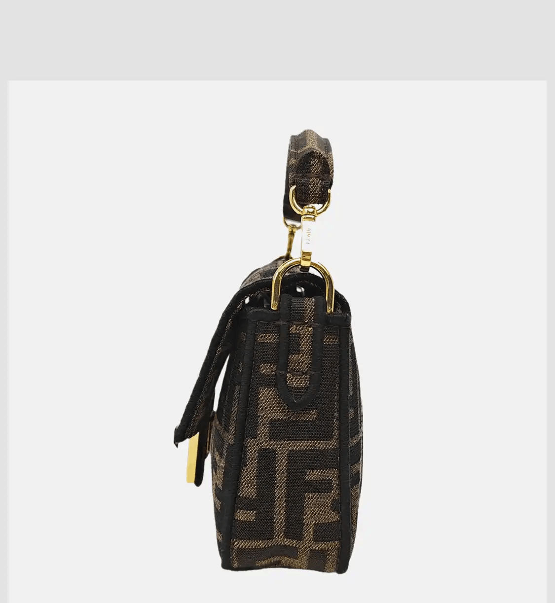 Fendi FENDI Baguette mini brown fabric doubleF jacquard baguette bag shoulder bag hand Size ONE SIZE - 3 Thumbnail