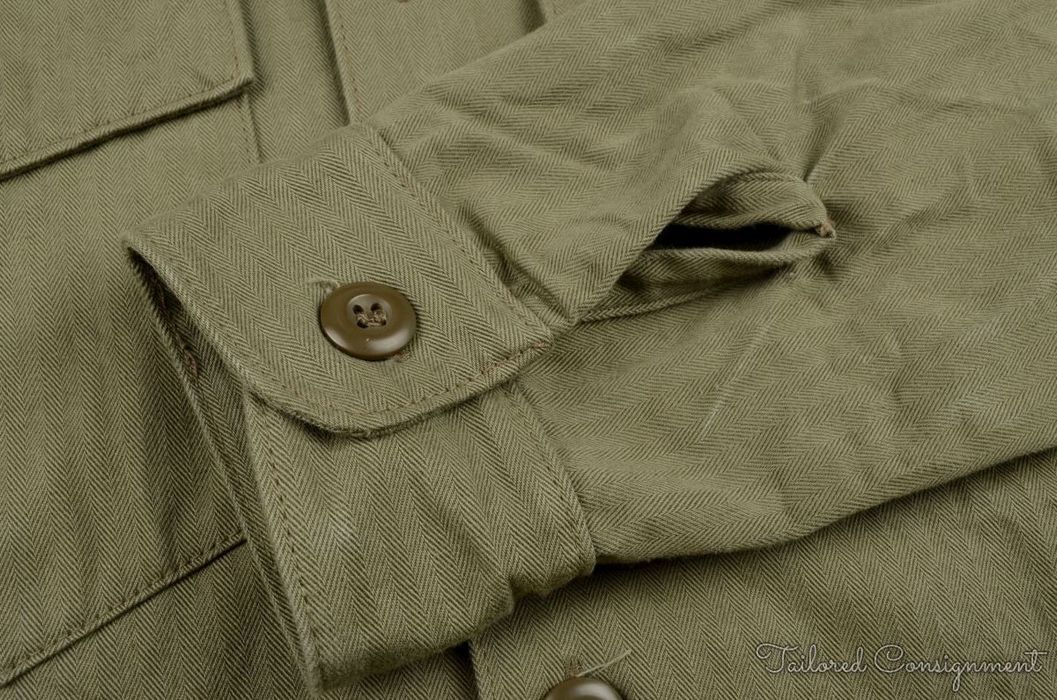 3sixteen Herringbone Shirt Olive Fatigue | Grailed