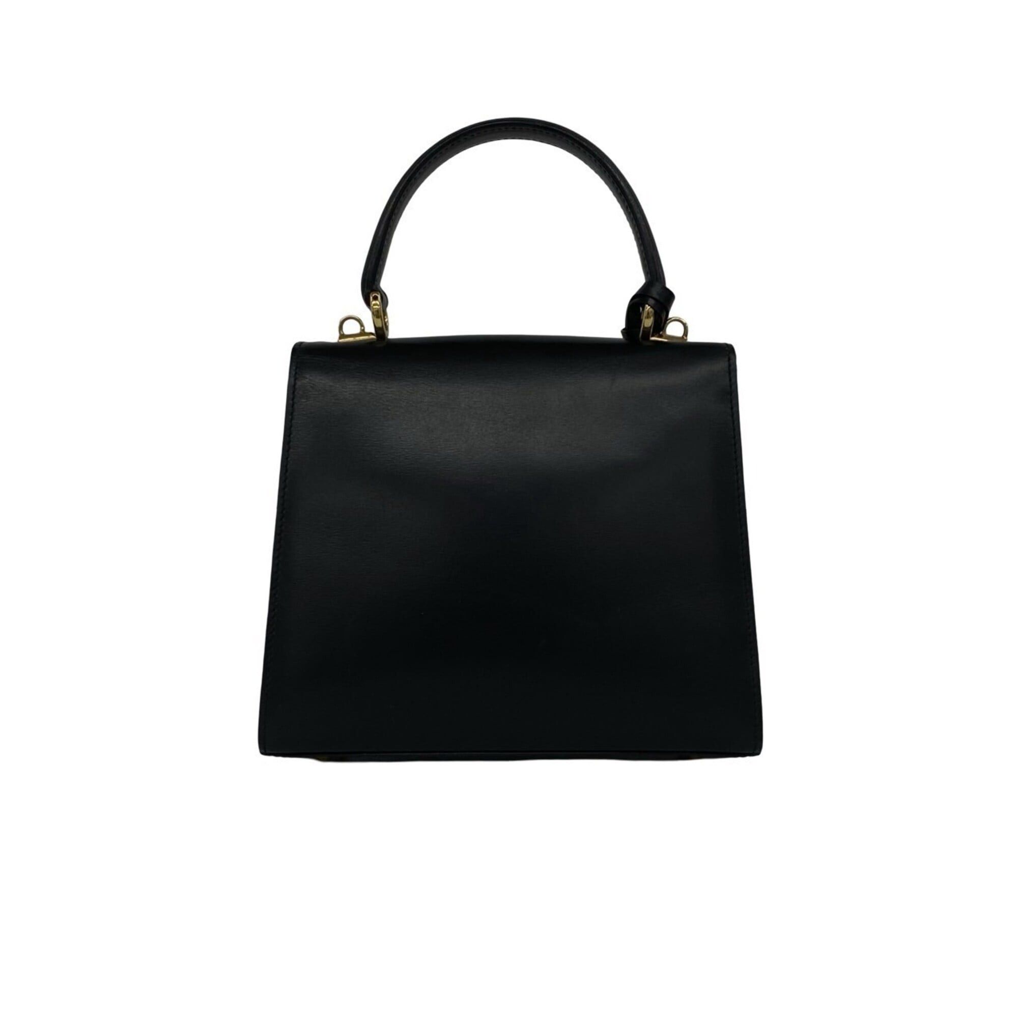Gucci GUCCI Old Gucci Lady Lock Logo Hardware Leather 2-way Shoulder Bag/Handbag Black 88236 Size ONE SIZE - 3 Thumbnail