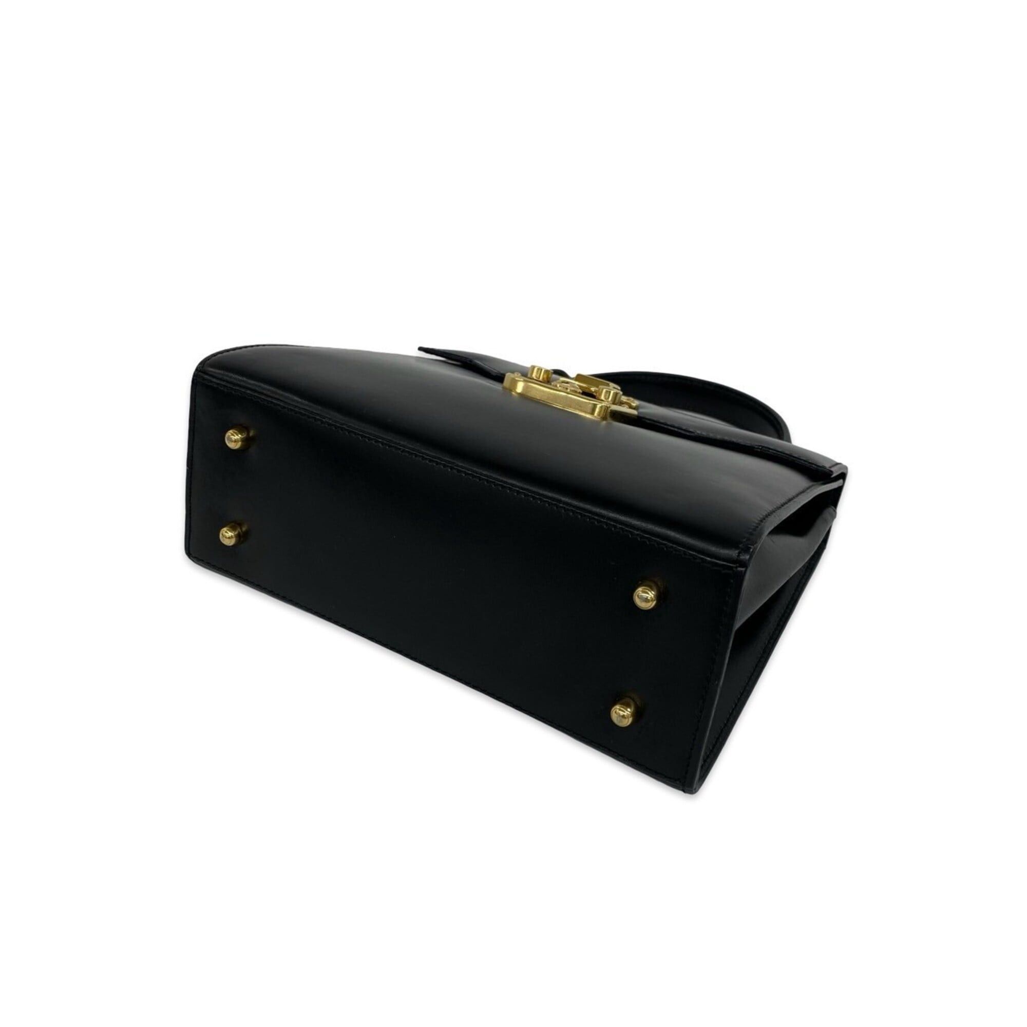 Gucci GUCCI Old Gucci Lady Lock Logo Hardware Leather 2-way Shoulder Bag/Handbag Black 88236 Size ONE SIZE - 8 Thumbnail