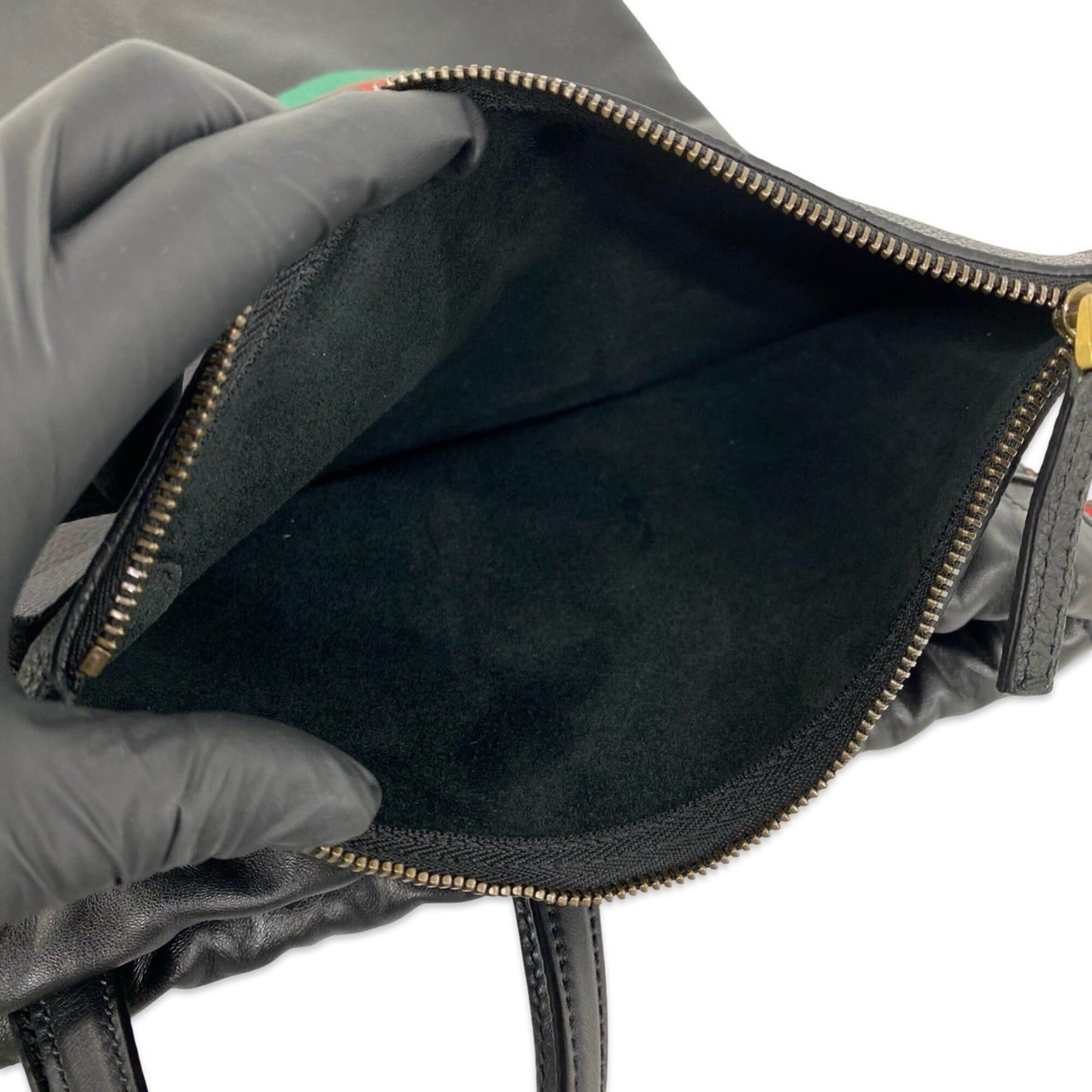 Gucci GUCCI Logo Leather Drawstring Backpack/Rucksack/Daypack - Black (Item No. 39772) Size ONE SIZE - 10 Thumbnail