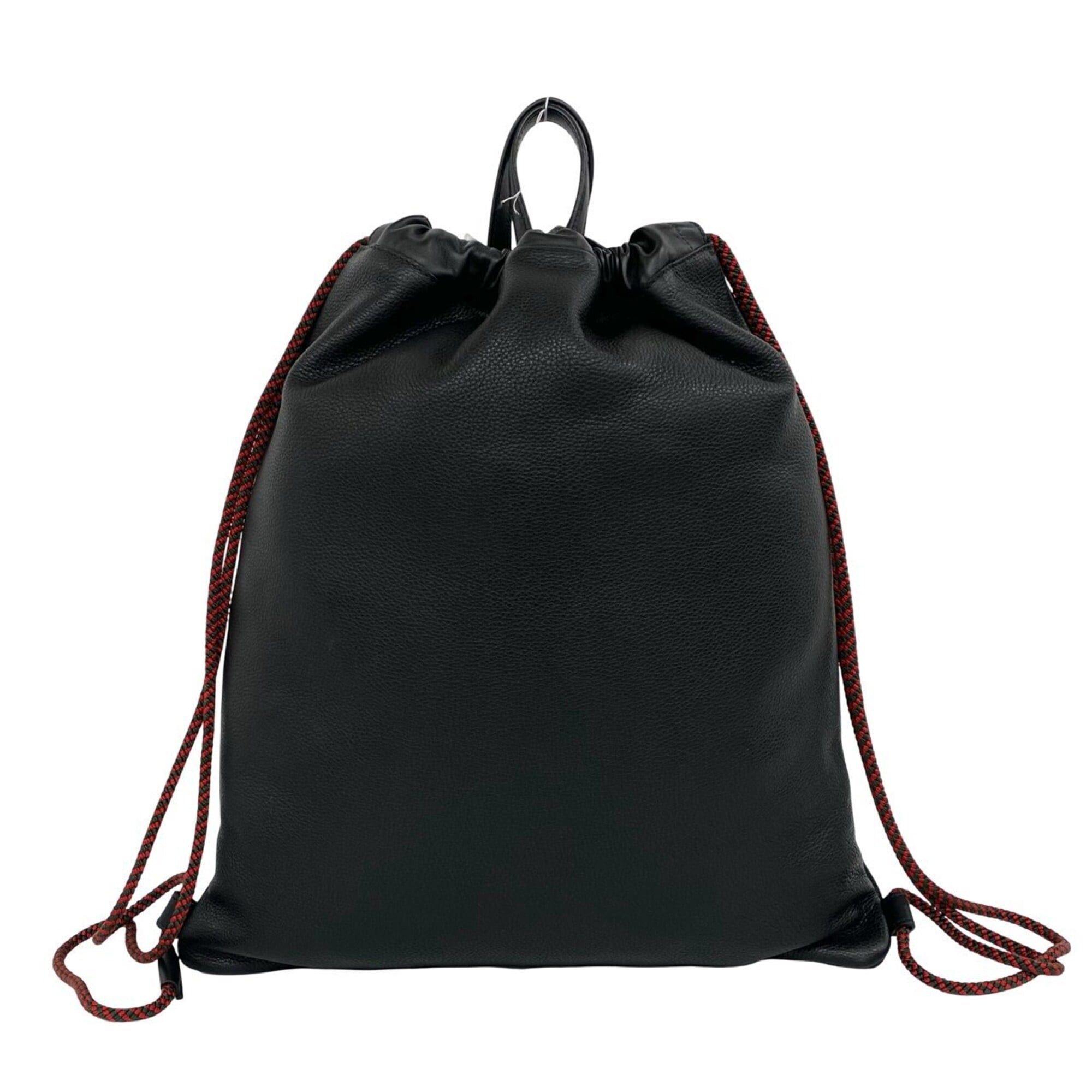 Gucci GUCCI Logo Leather Drawstring Backpack/Rucksack/Daypack - Black (Item No. 39772) Size ONE SIZE - 3 Thumbnail
