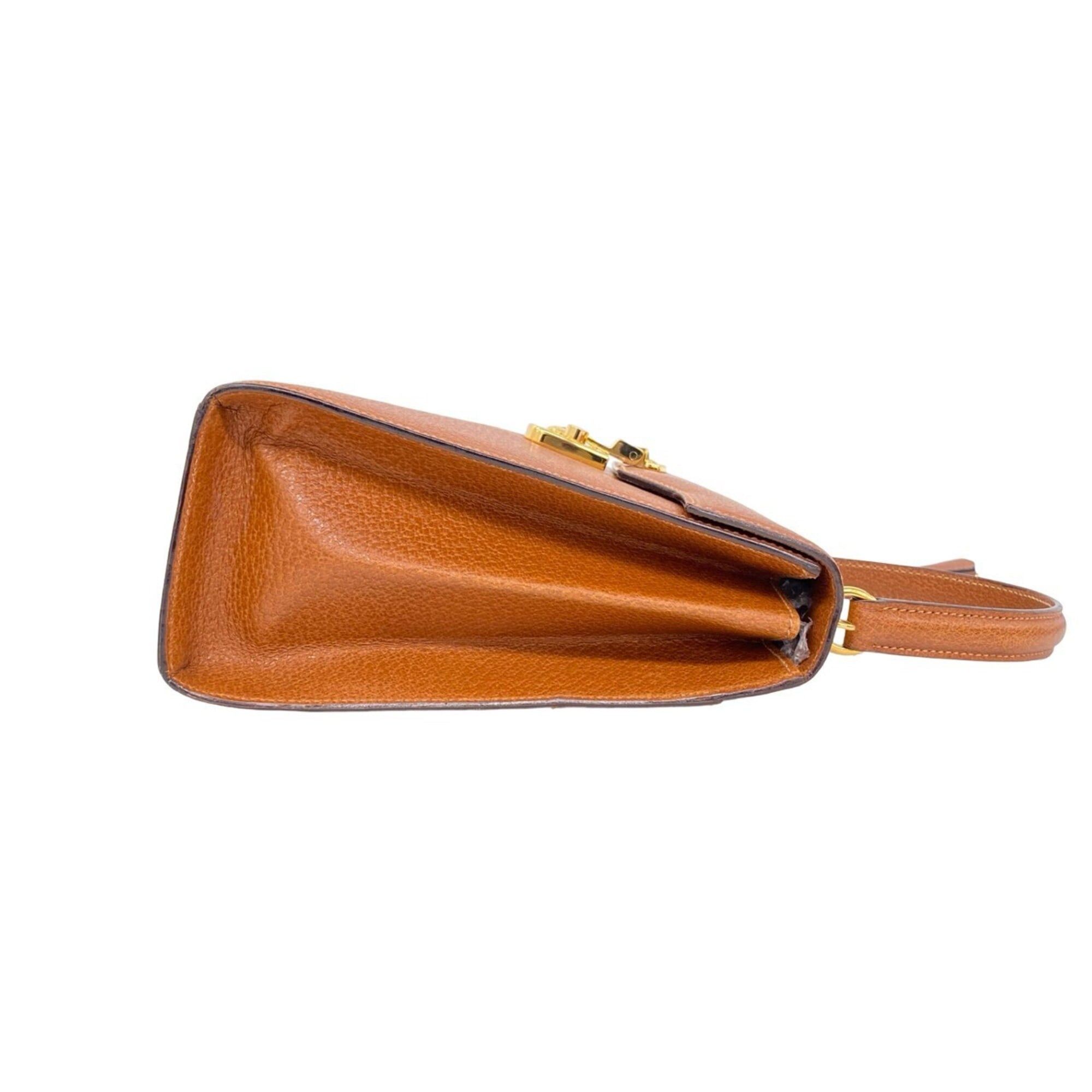 Gucci GUCCI (Old Gucci Vintage) Lady Lock Logo Hardware Leather 2-way Handbag/Shoulder Bag Brown 92070 Size ONE SIZE - 5 Thumbnail