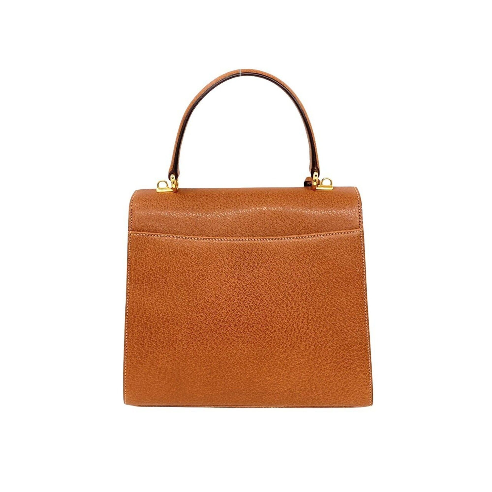 Gucci GUCCI (Old Gucci Vintage) Lady Lock Logo Hardware Leather 2-way Handbag/Shoulder Bag Brown 92070 Size ONE SIZE - 3 Thumbnail