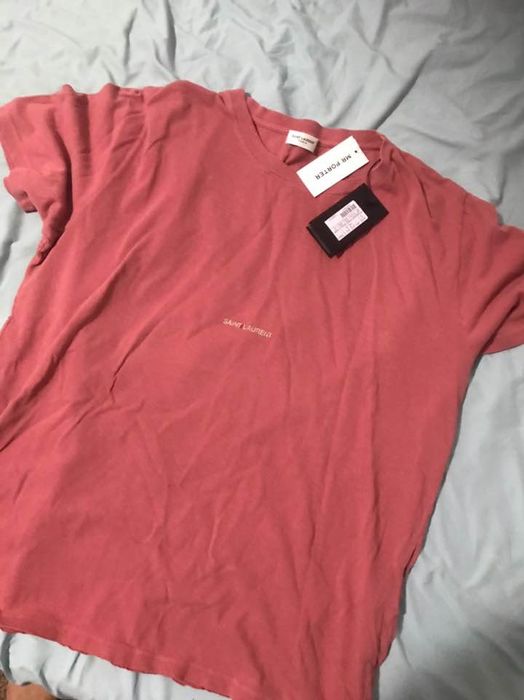 Saint Laurent Paris Pink Saint Laurent Logo Tee | Grailed