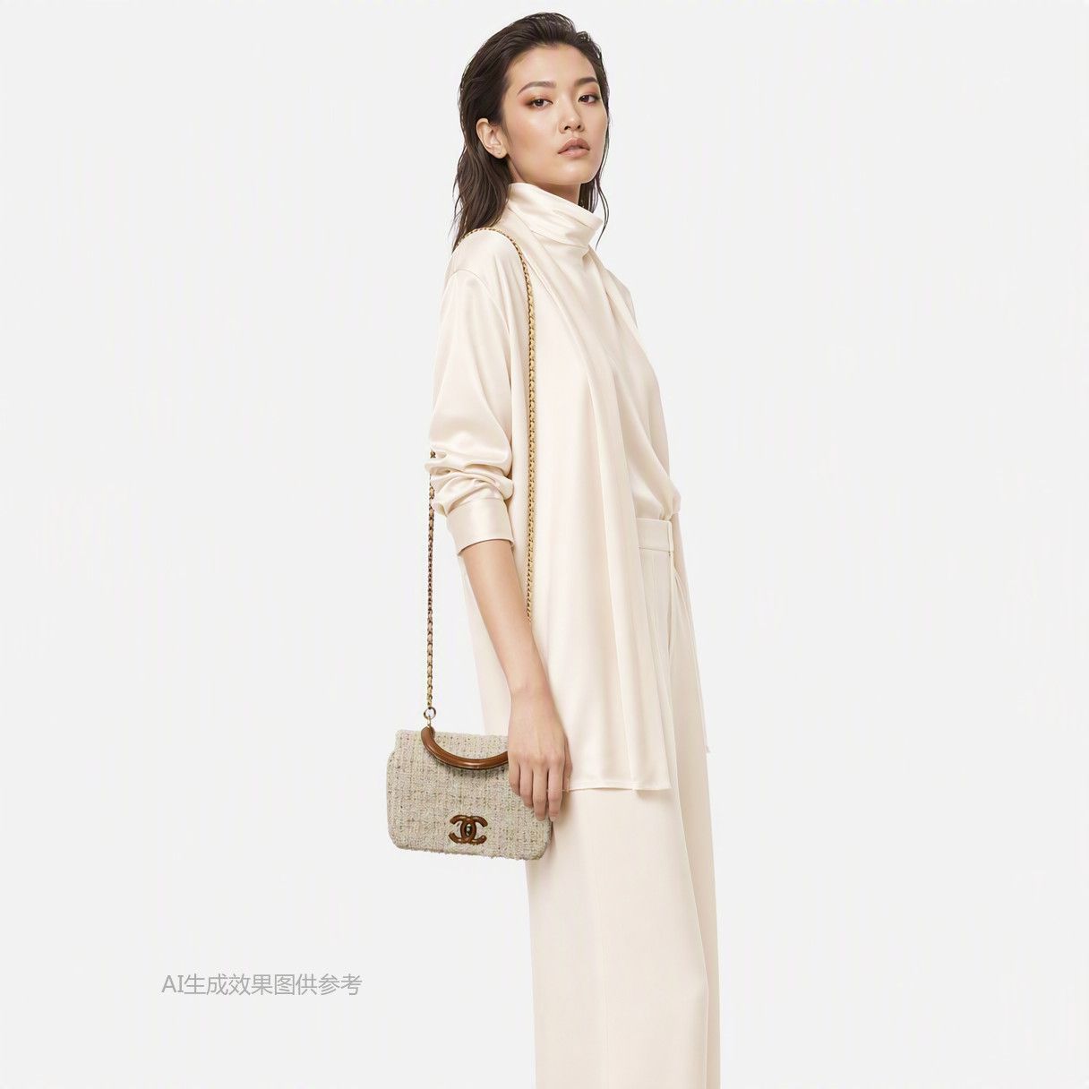 Chanel Chanel Tweed Classic Flap Handle Bag ONE SIZE Size ONE SIZE - 2 Thumbnail