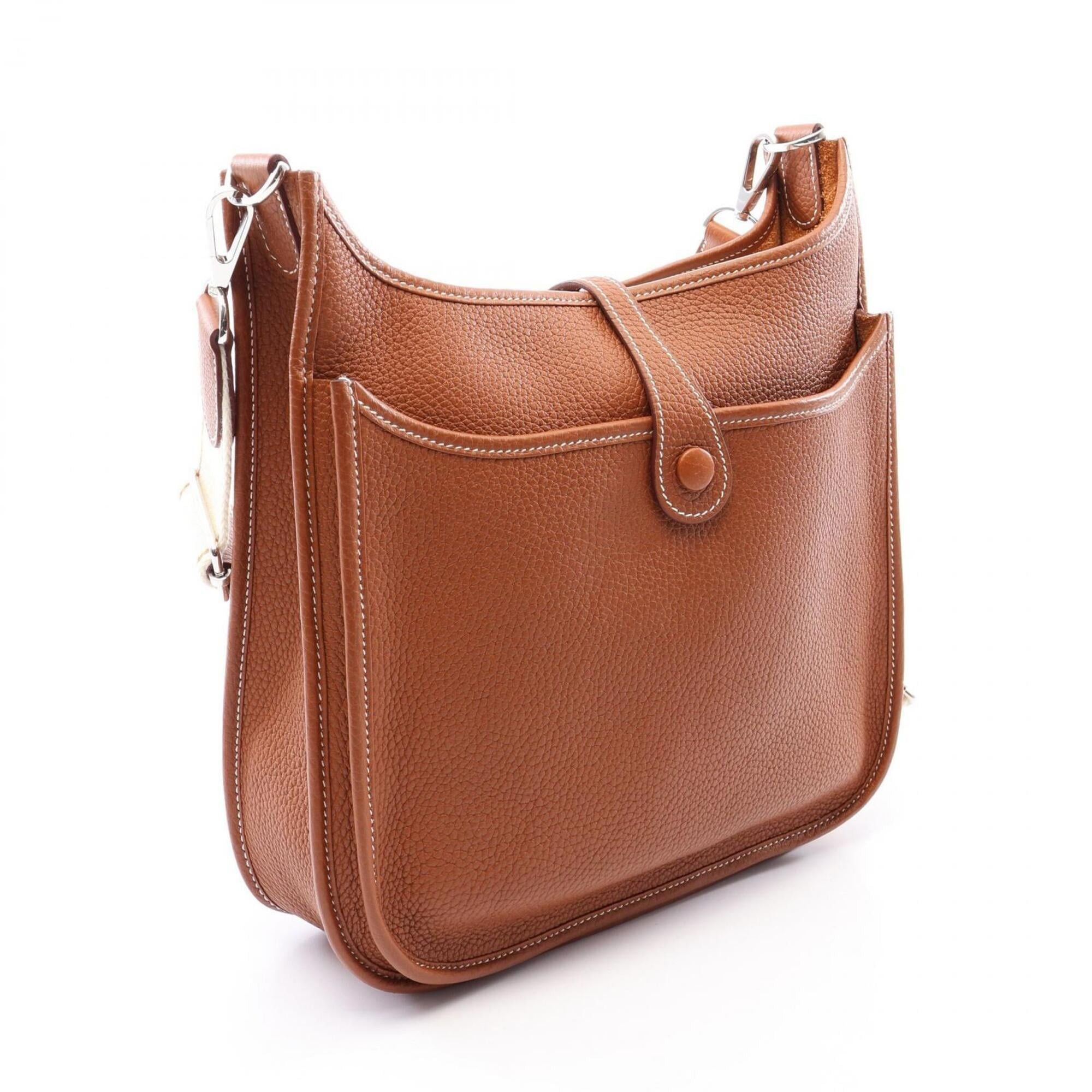 Hermes Hermes Evelyne 3 Trois PM Gold Shoulder Bag/Handbag, Taurillon Clemence Leather, Women's, Brown Tones Size ONE SIZE - 2 Thumbnail