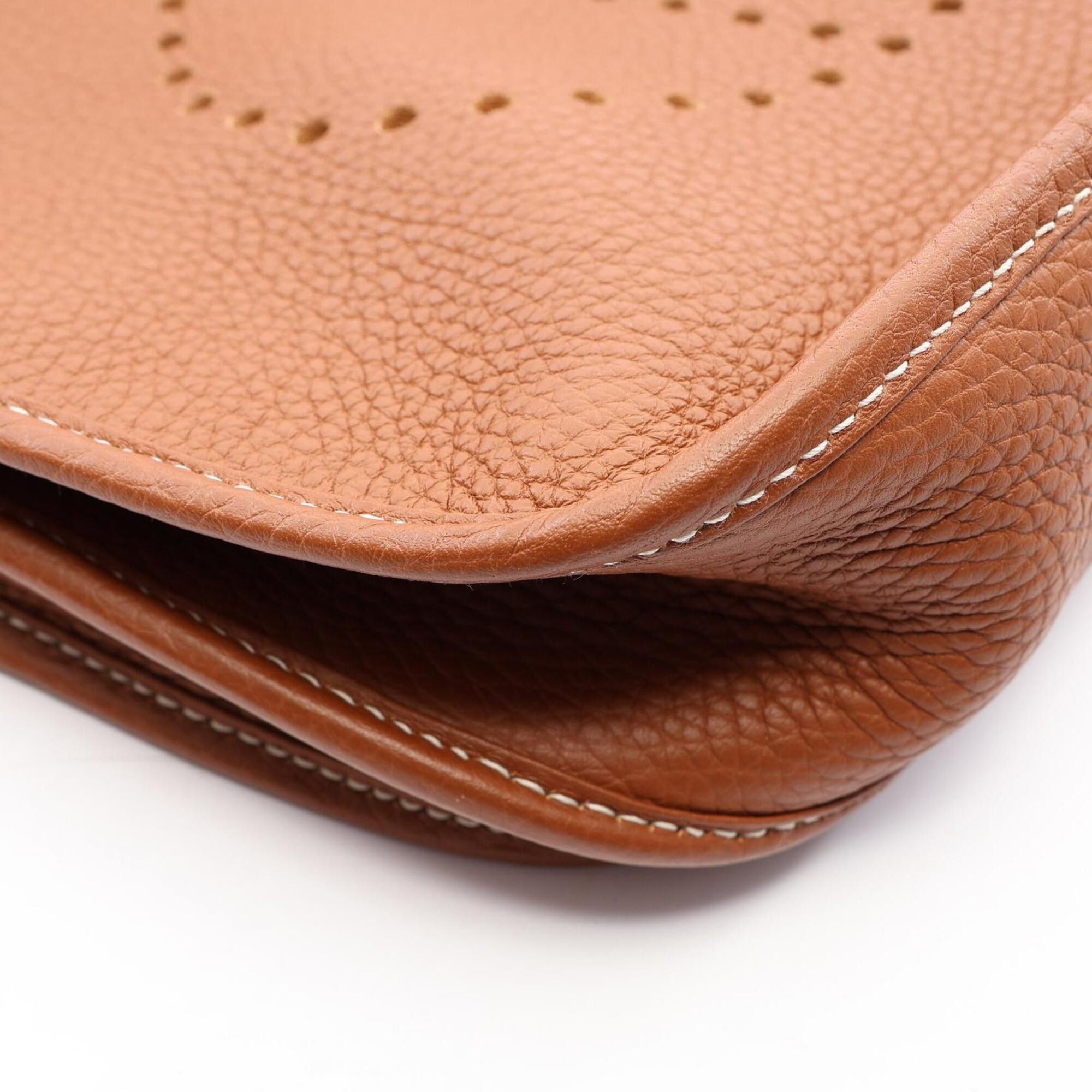 Hermes Hermes Evelyne 3 Trois PM Gold Shoulder Bag/Handbag, Taurillon Clemence Leather, Women's, Brown Tones Size ONE SIZE - 6 Thumbnail