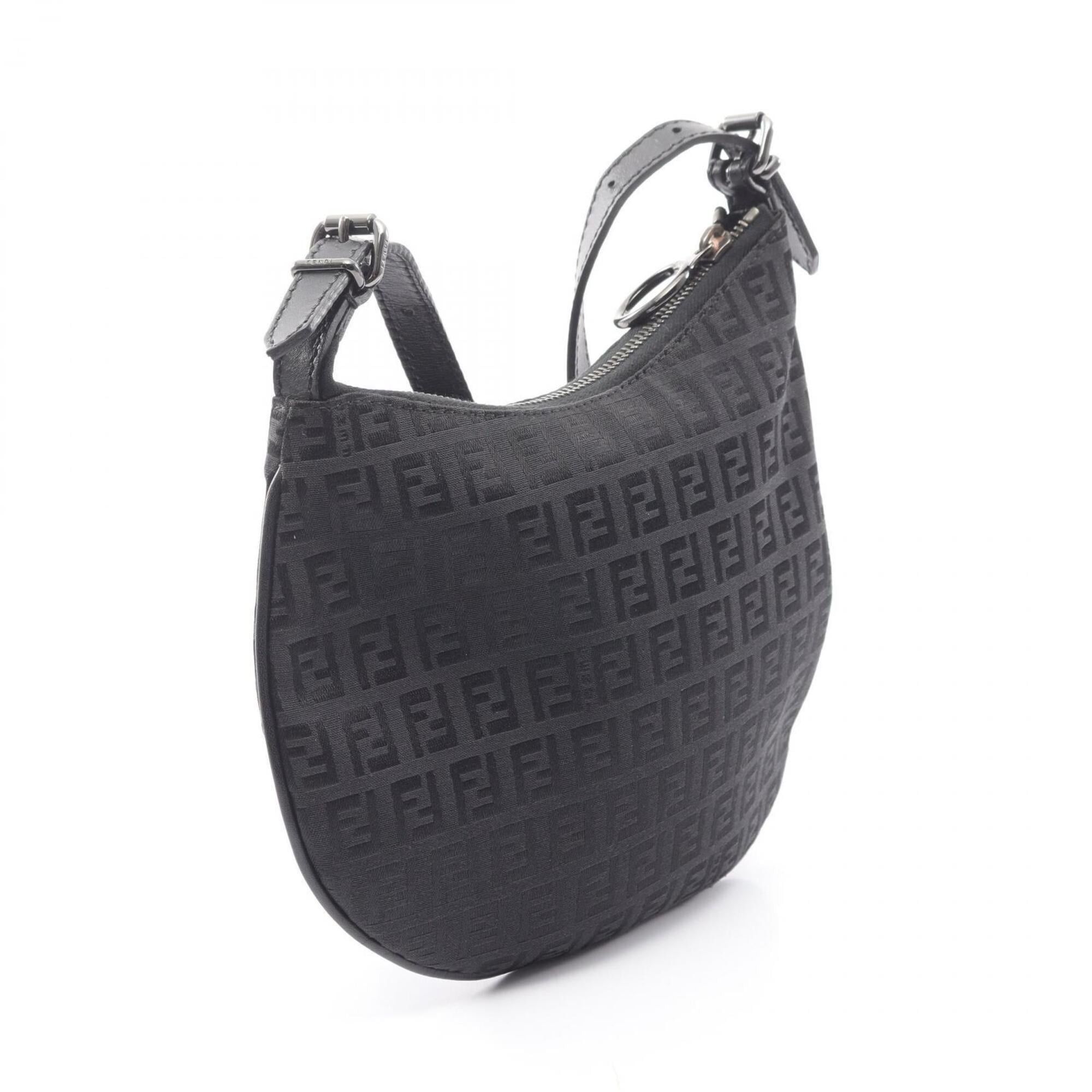 Fendi Fendi Zucchino Shoulder Bag/Handbag, Canvas and Leather, Women's, Black (8BR248) Size ONE SIZE - 2 Thumbnail