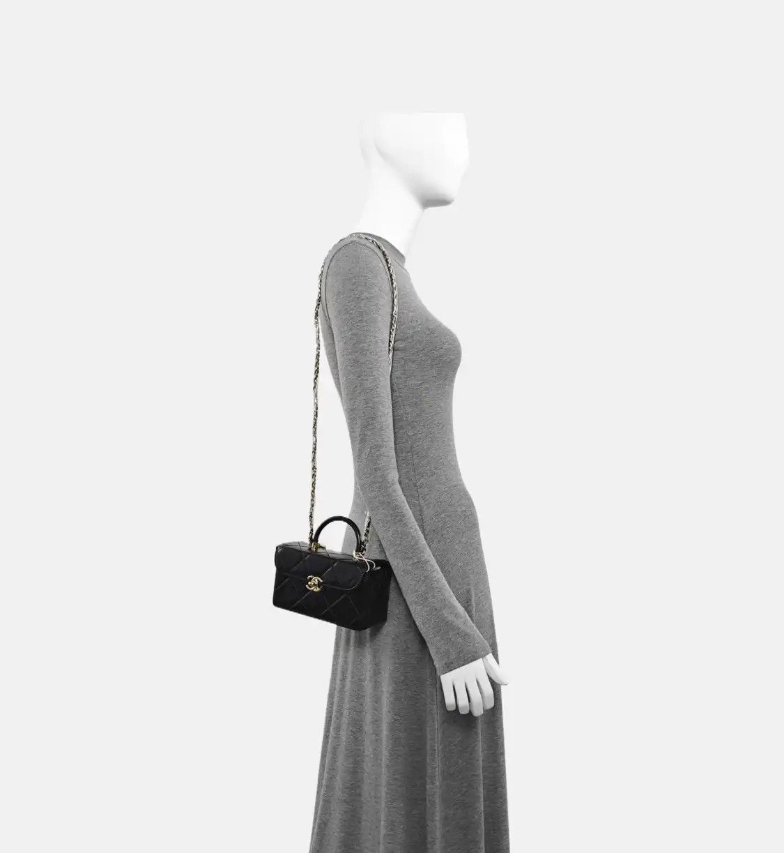 Chanel CHANEL mini black cowhide leather quilted shoulder bag handbag crossbody bag gol Size ONE SIZE - 2 Thumbnail