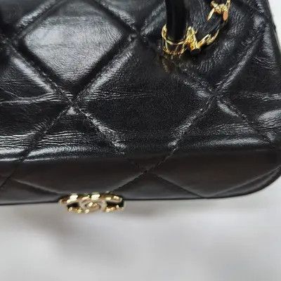 Chanel CHANEL mini black cowhide leather quilted shoulder bag handbag crossbody bag gol Size ONE SIZE - 10 Thumbnail