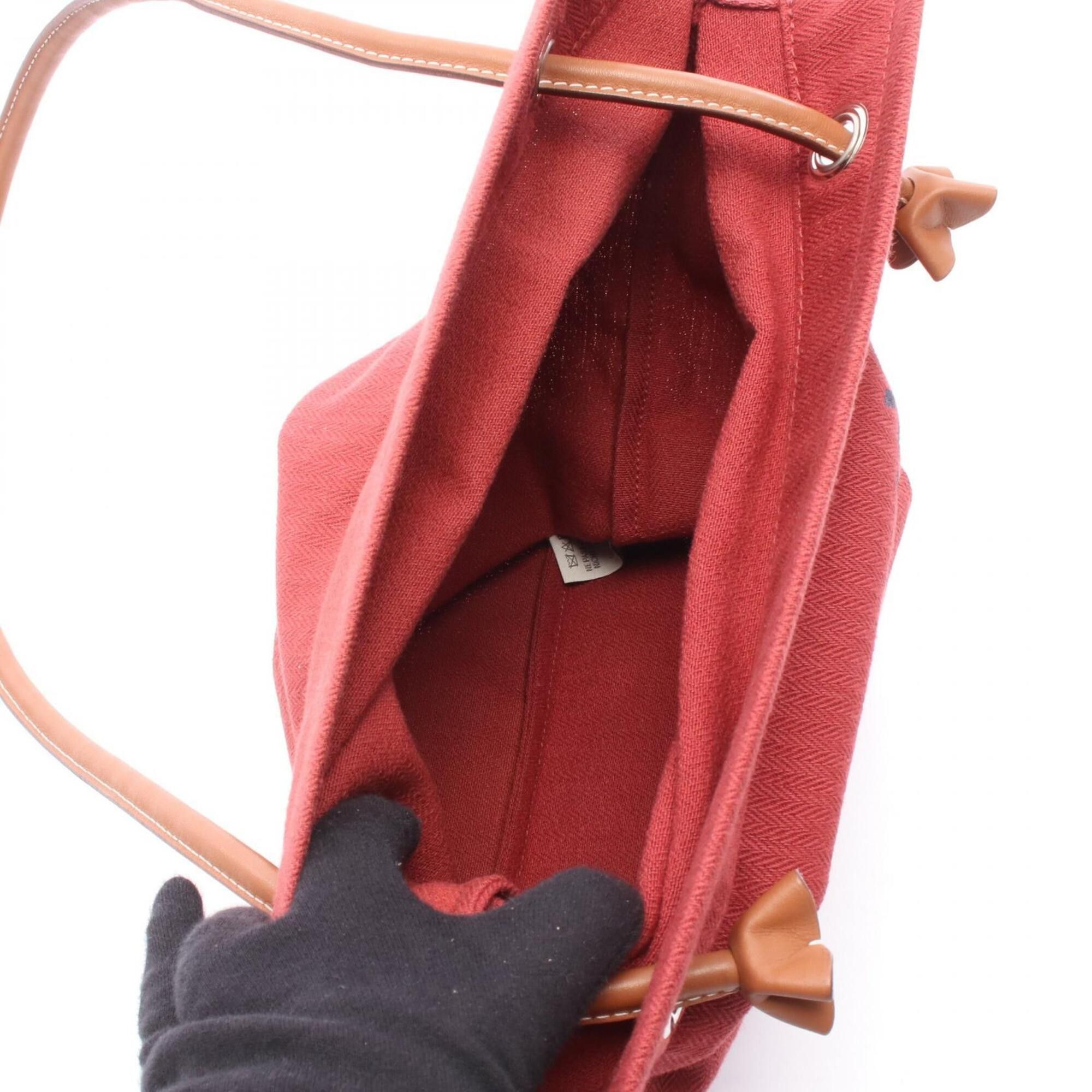 Hermes Hermes Aline MM Rouge H Gold Shoulder Bag Handbag Toile Chevron Veau Swift Women's Red Navy Brown H000867EKAB Size ONE SIZE - 3 Thumbnail