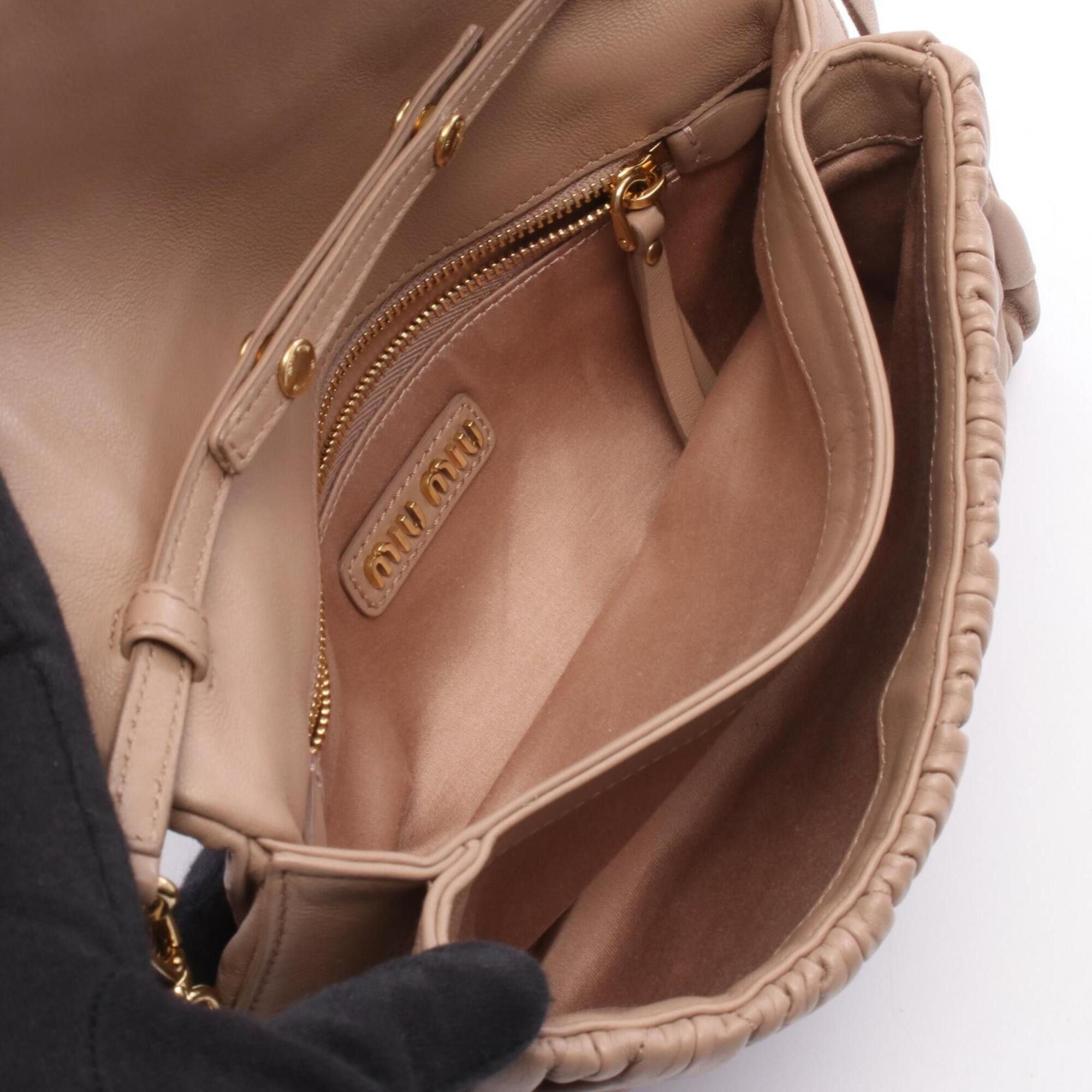 Miu Miu Miu Miu Miu Matelassé Shoulder Bag/Handbag, Leather, Women's, Pink, 5BH080 Size ONE SIZE - 3 Thumbnail