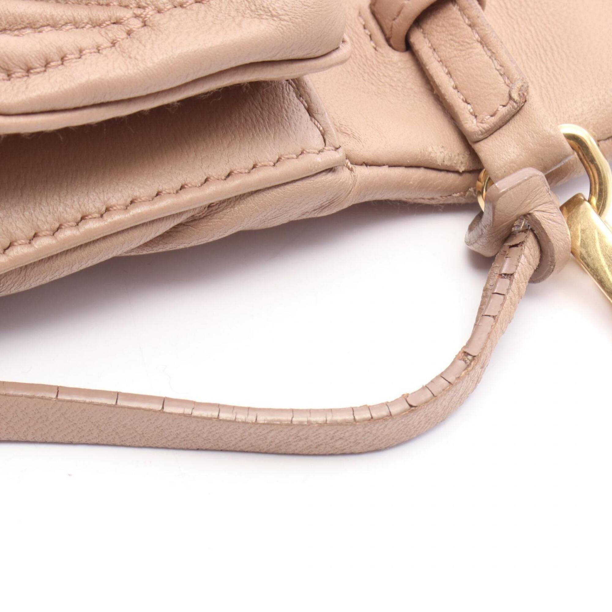 Miu Miu Miu Miu Miu Matelassé Shoulder Bag/Handbag, Leather, Women's, Pink, 5BH080 Size ONE SIZE - 7 Thumbnail