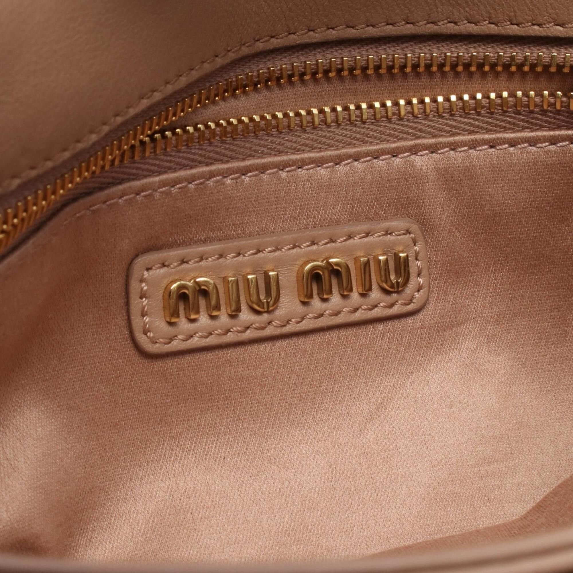 Miu Miu Miu Miu Miu Matelassé Shoulder Bag/Handbag, Leather, Women's, Pink, 5BH080 Size ONE SIZE - 4 Thumbnail