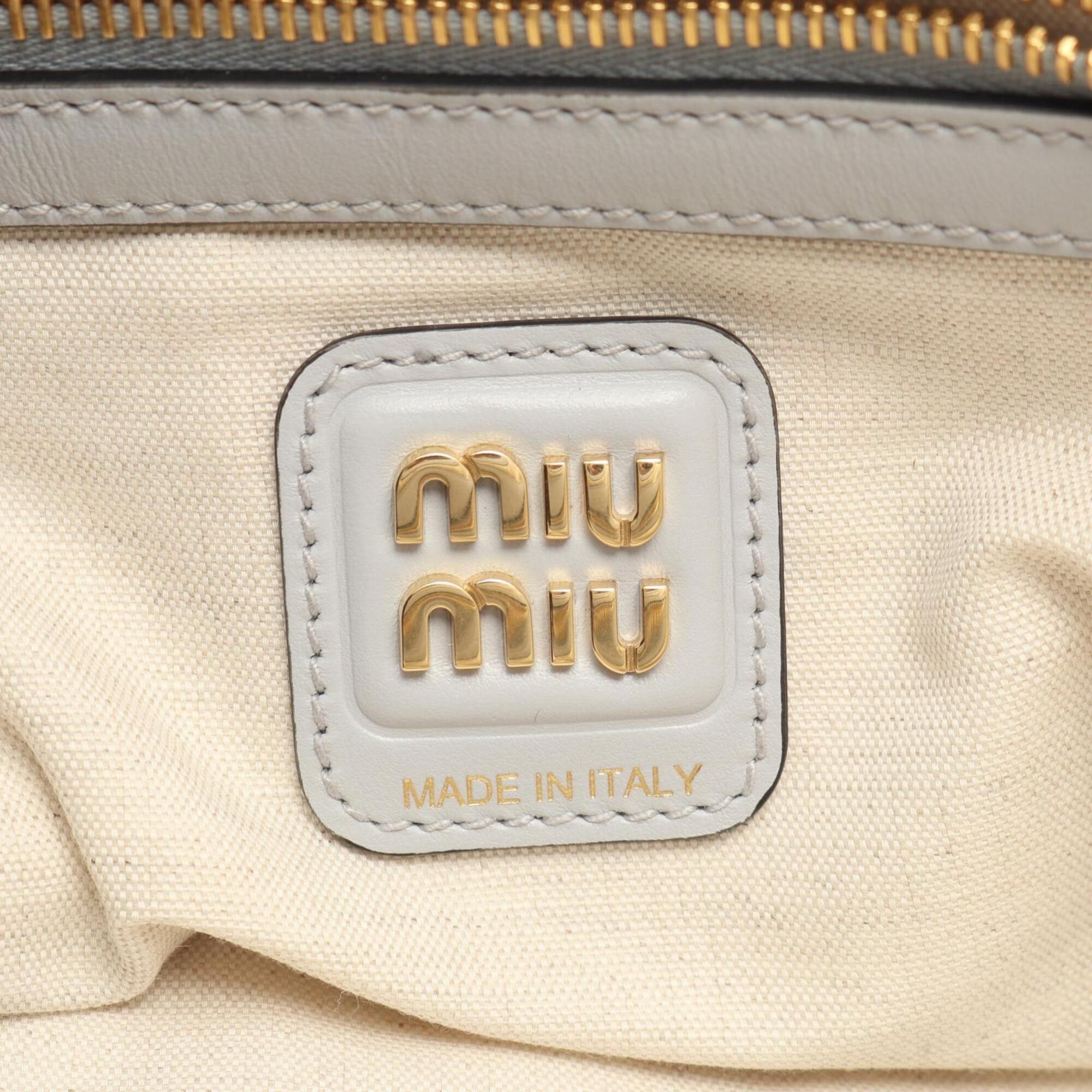 Miu Miu Miu Miu Miu Ivy 2-Way Handbag, Leather, Women's, Blue Size ONE SIZE - 4 Thumbnail