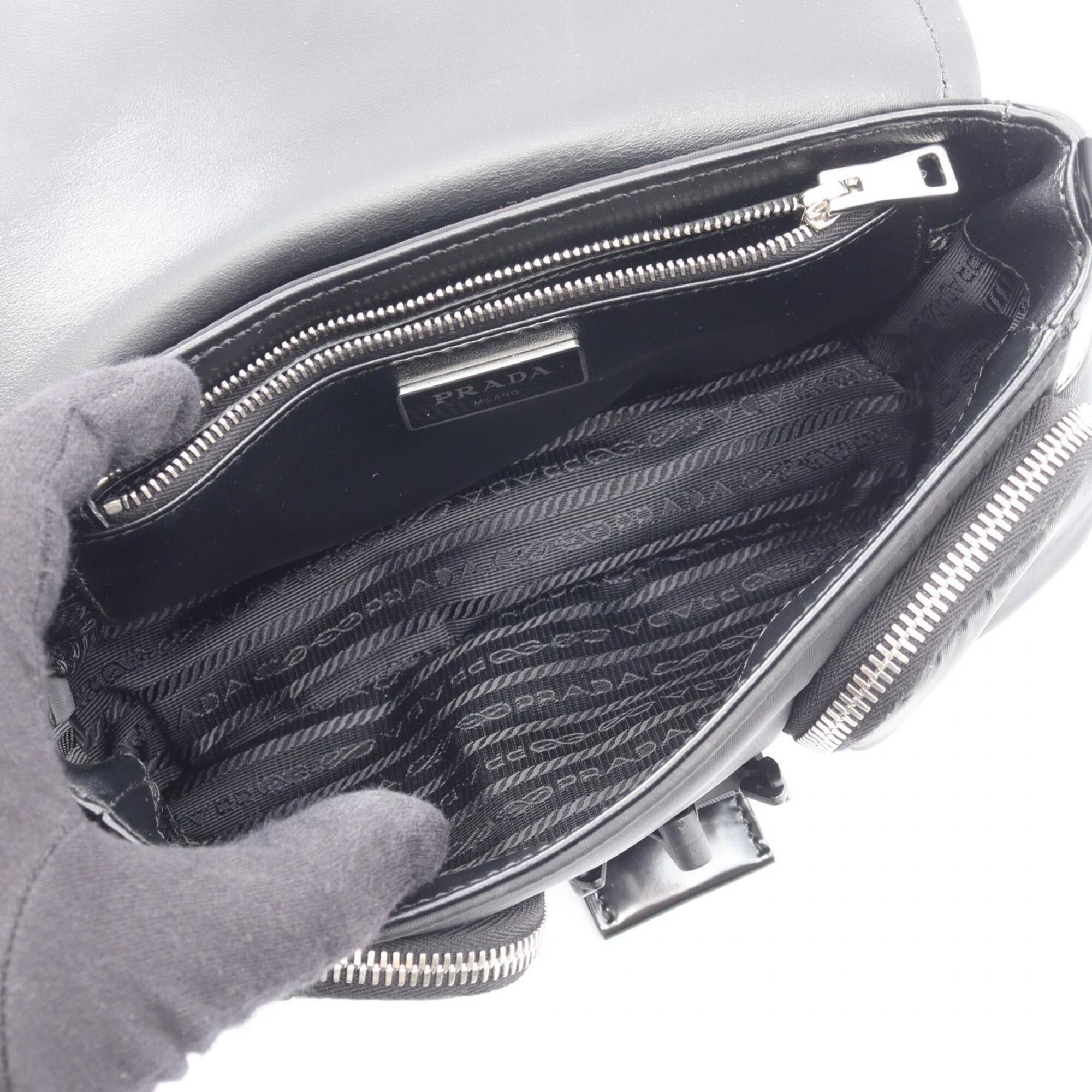 Prada Prada Shoulder Bag Handbag Nylon Leather Women's Black 1BD295 Size ONE SIZE - 3 Thumbnail