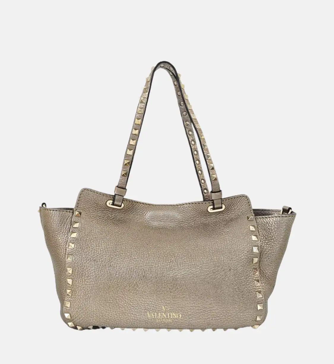 Valentino VALENTINO Rockstud Small champagne cowhide leather stud shoulder bag crossbody b Size ONE SIZE - 5 Thumbnail