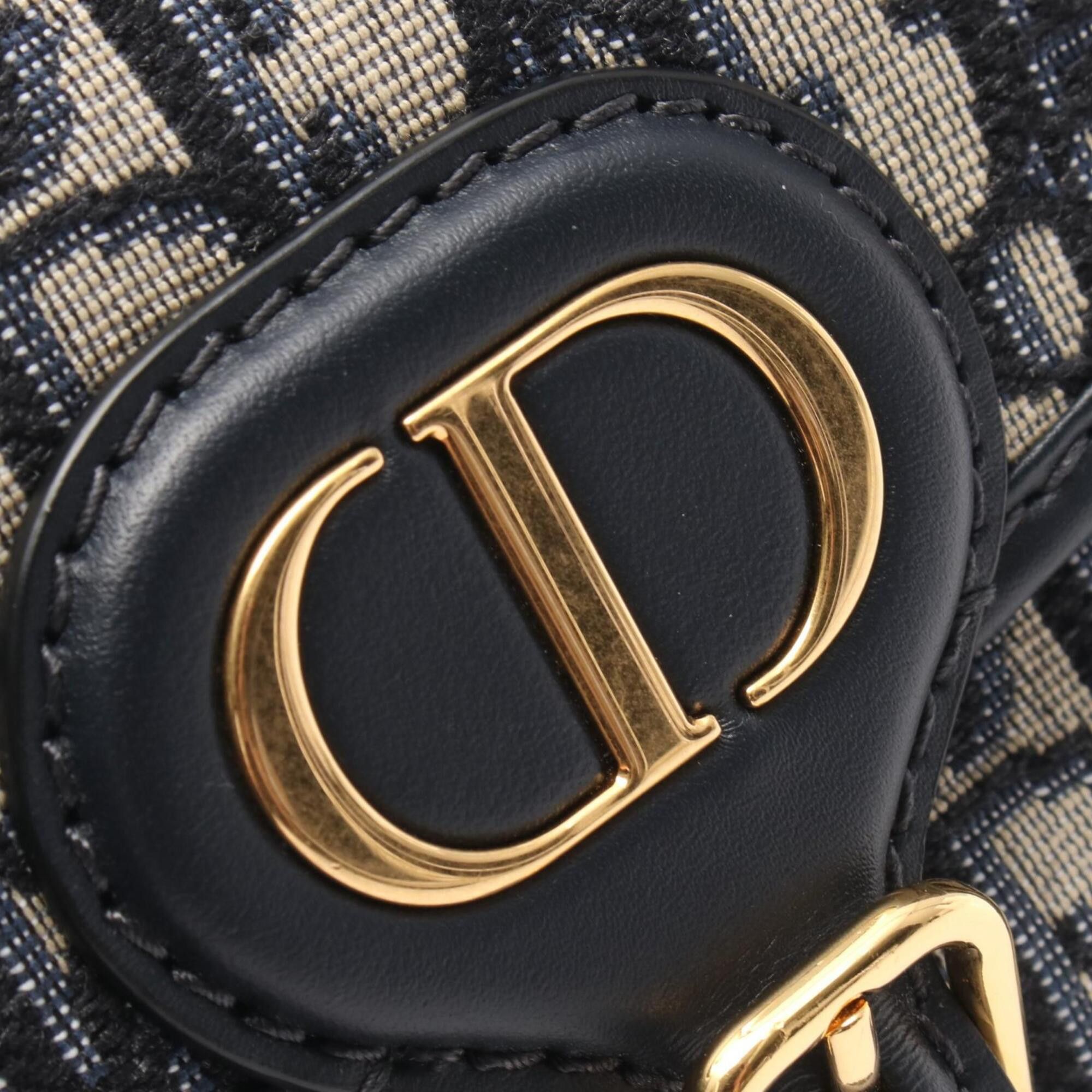 Dior Christian Dior Dior Bobby Small Oblique Shoulder Bag/Handbag, Canvas and Leather, Women's, Navy/Beige Size ONE SIZE - 6 Thumbnail