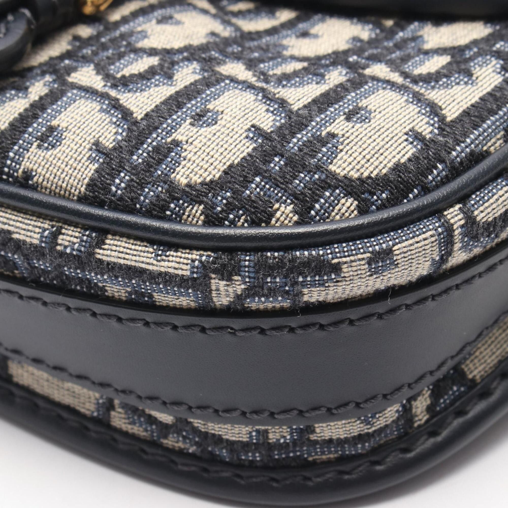 Dior Christian Dior Dior Bobby Small Oblique Shoulder Bag/Handbag, Canvas and Leather, Women's, Navy/Beige Size ONE SIZE - 5 Thumbnail