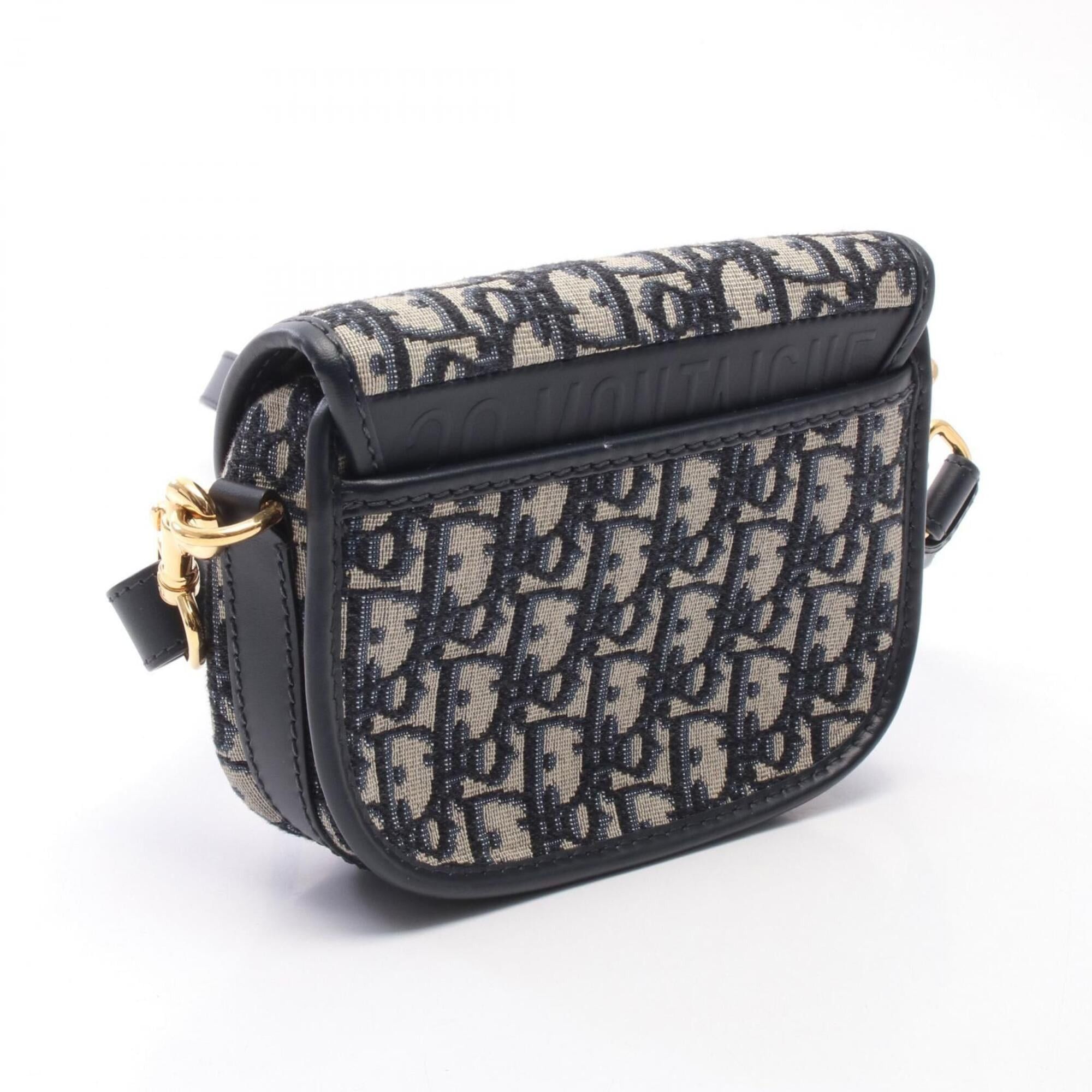 Dior Christian Dior Dior Bobby Small Oblique Shoulder Bag/Handbag, Canvas and Leather, Women's, Navy/Beige Size ONE SIZE - 2 Thumbnail