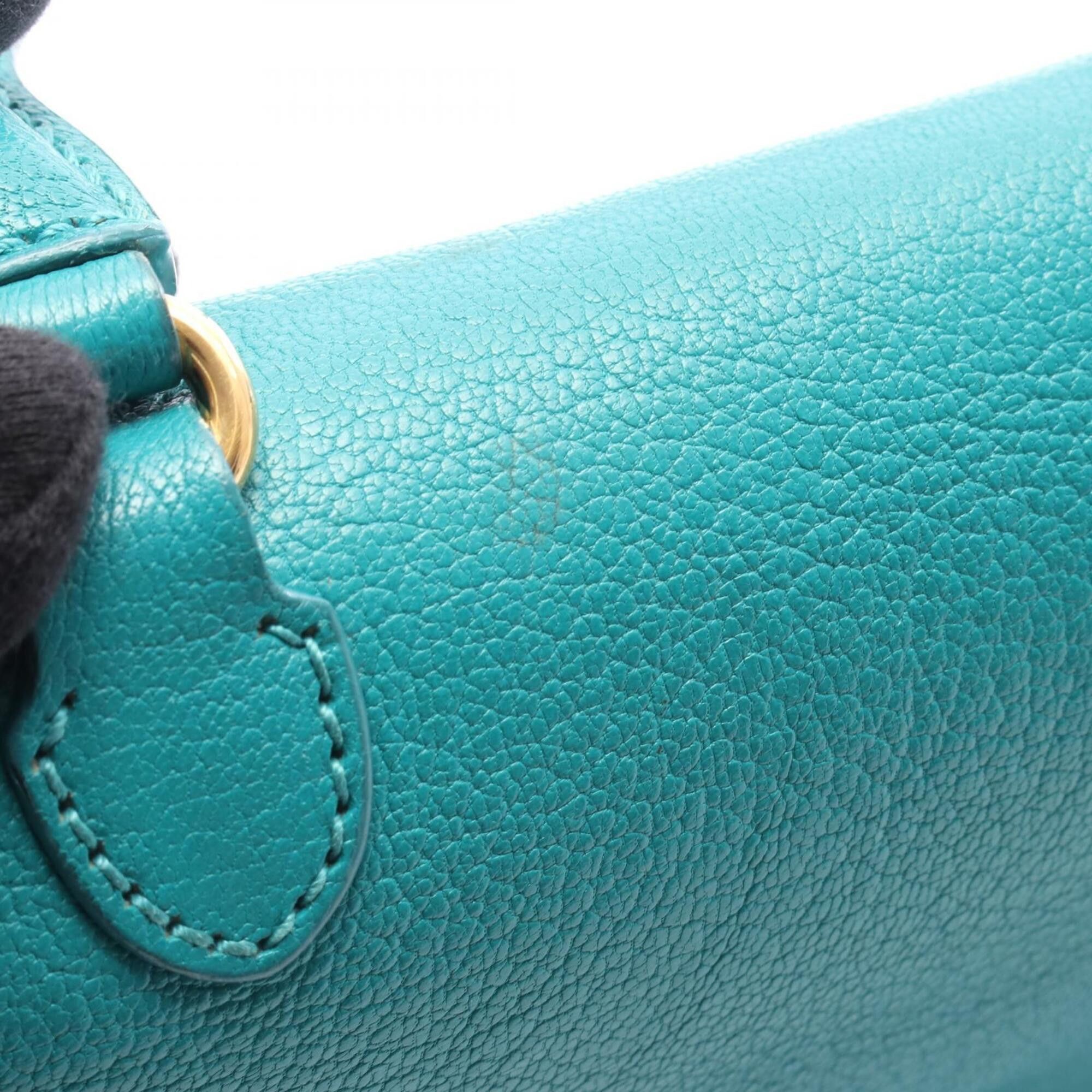 Miu Miu Miu Miu Miu Madras 2-Way Handbag, Leather, Women's, Green Size ONE SIZE - 12 Thumbnail