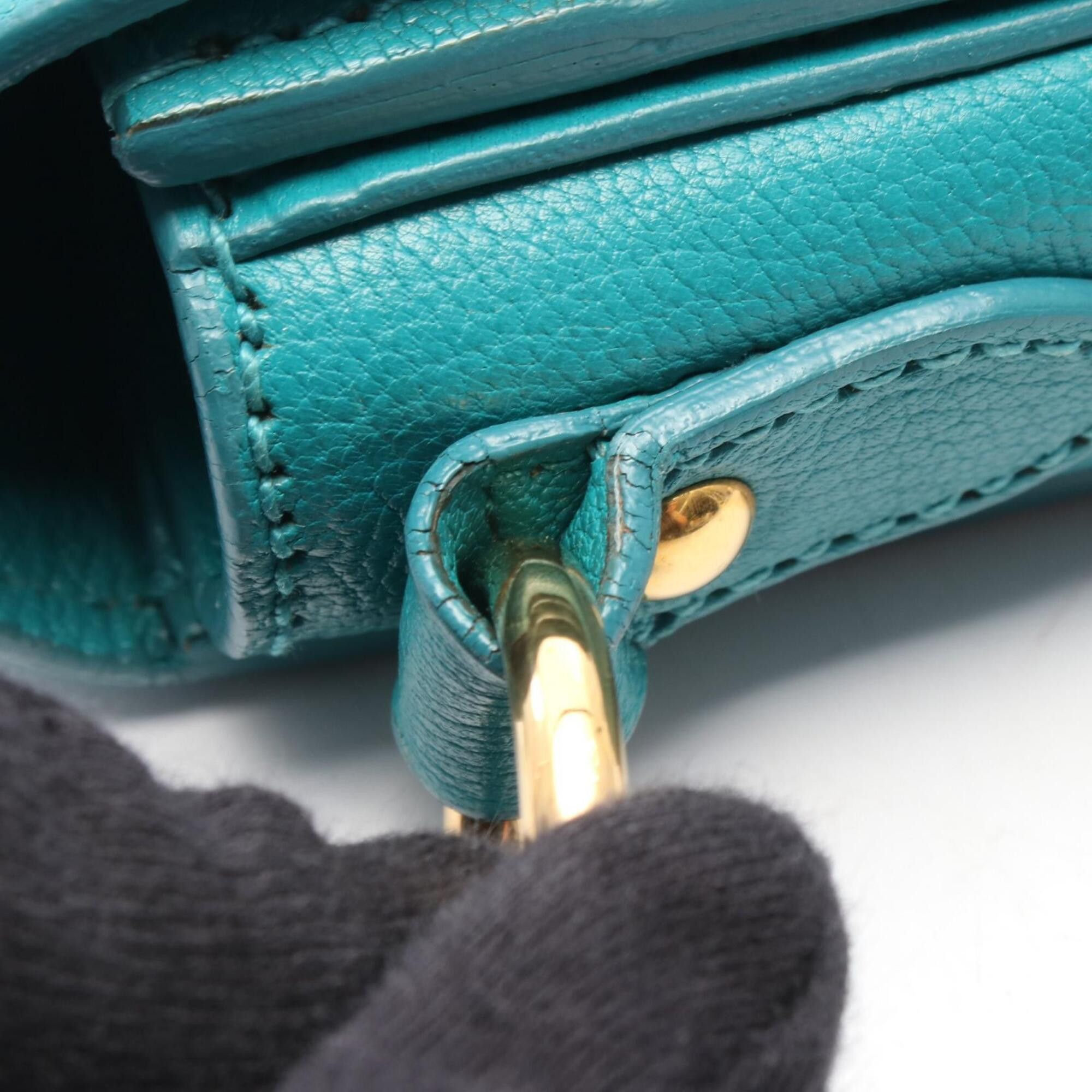 Miu Miu Miu Miu Miu Madras 2-Way Handbag, Leather, Women's, Green Size ONE SIZE - 5 Thumbnail