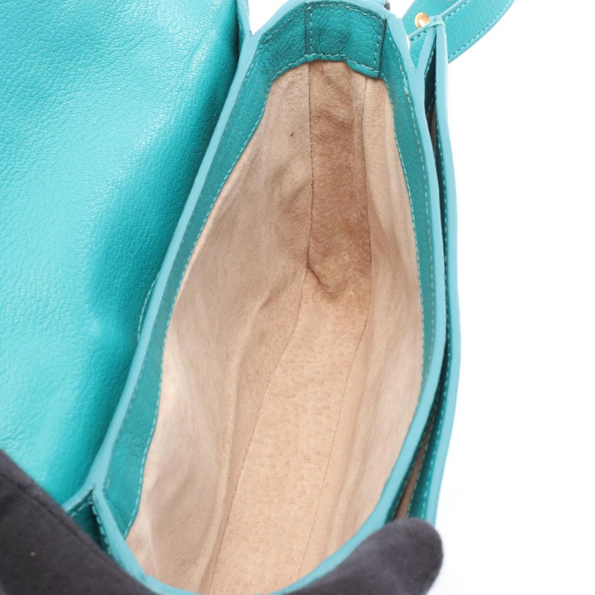 Miu Miu Miu Miu Miu Madras 2-Way Handbag, Leather, Women's, Green Size ONE SIZE - 3 Thumbnail