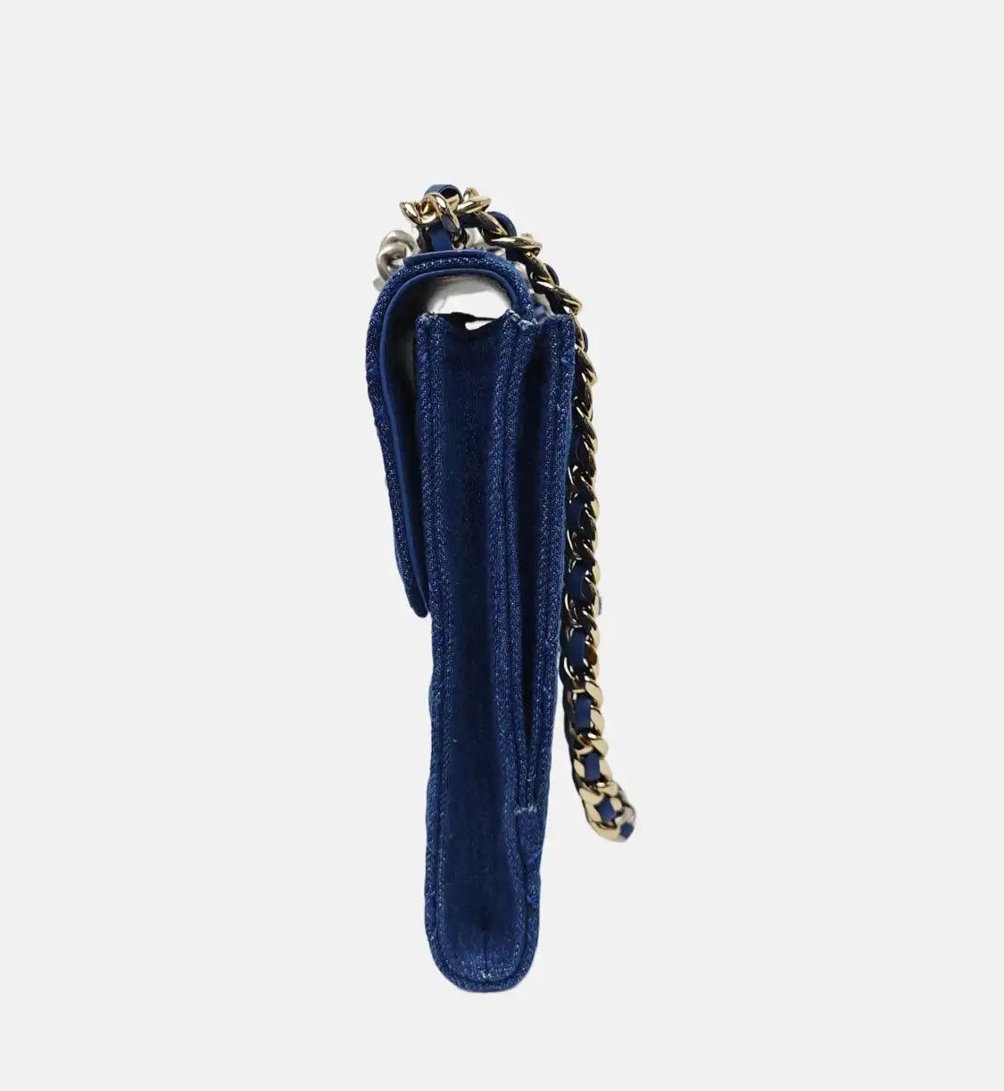 Chanel CHANEL CHAIN INFINITY TOP HANDLE blue denim quilted shoulder bag crossbody bag g Size ONE SIZE - 3 Thumbnail