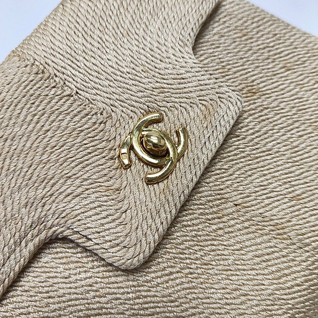 Chanel CHANEL Woven Fabric Handle Bag Beige Size ONE SIZE Size ONE SIZE - 9 Thumbnail