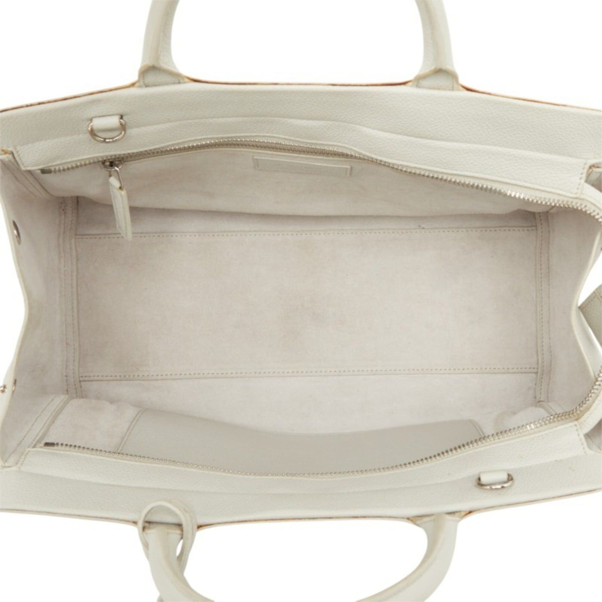 Saint Laurent Paris Saint Laurent Cabas Rive Gauche Handbag Shoulder Bag 2-way 400413 Light Gray Leather Women's SAINT LAURENT Size ONE SIZE - 8 Thumbnail