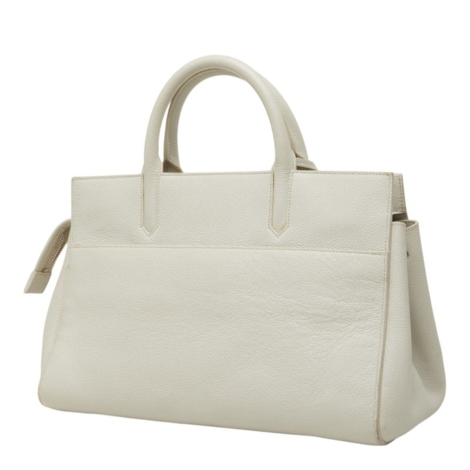 Saint Laurent Paris Saint Laurent Cabas Rive Gauche Handbag Shoulder Bag 2-way 400413 Light Gray Leather Women's SAINT LAURENT Size ONE SIZE - 2 Thumbnail