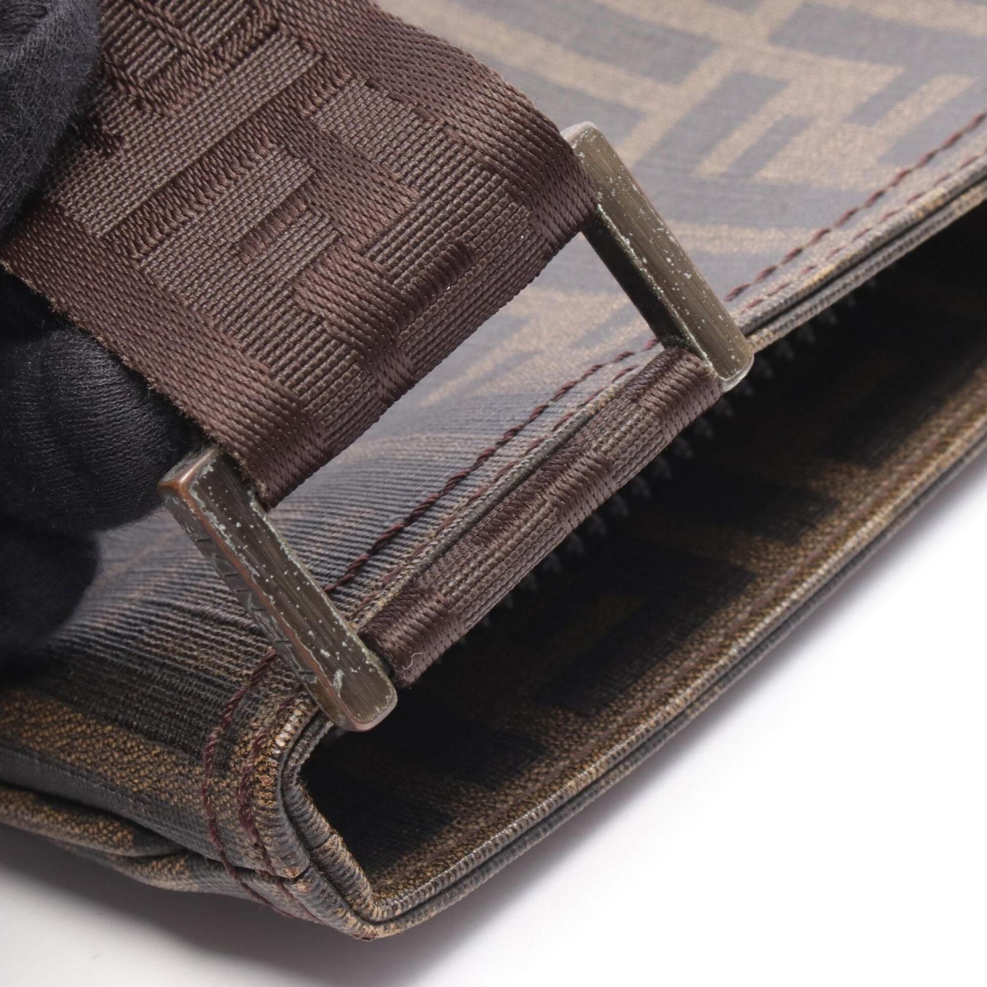Fendi Fendi Zucca Shoulder Bag/Handbag, Coated Canvas, Men's/Women's, Brown/Black, 7VA207 Size ONE SIZE - 5 Thumbnail