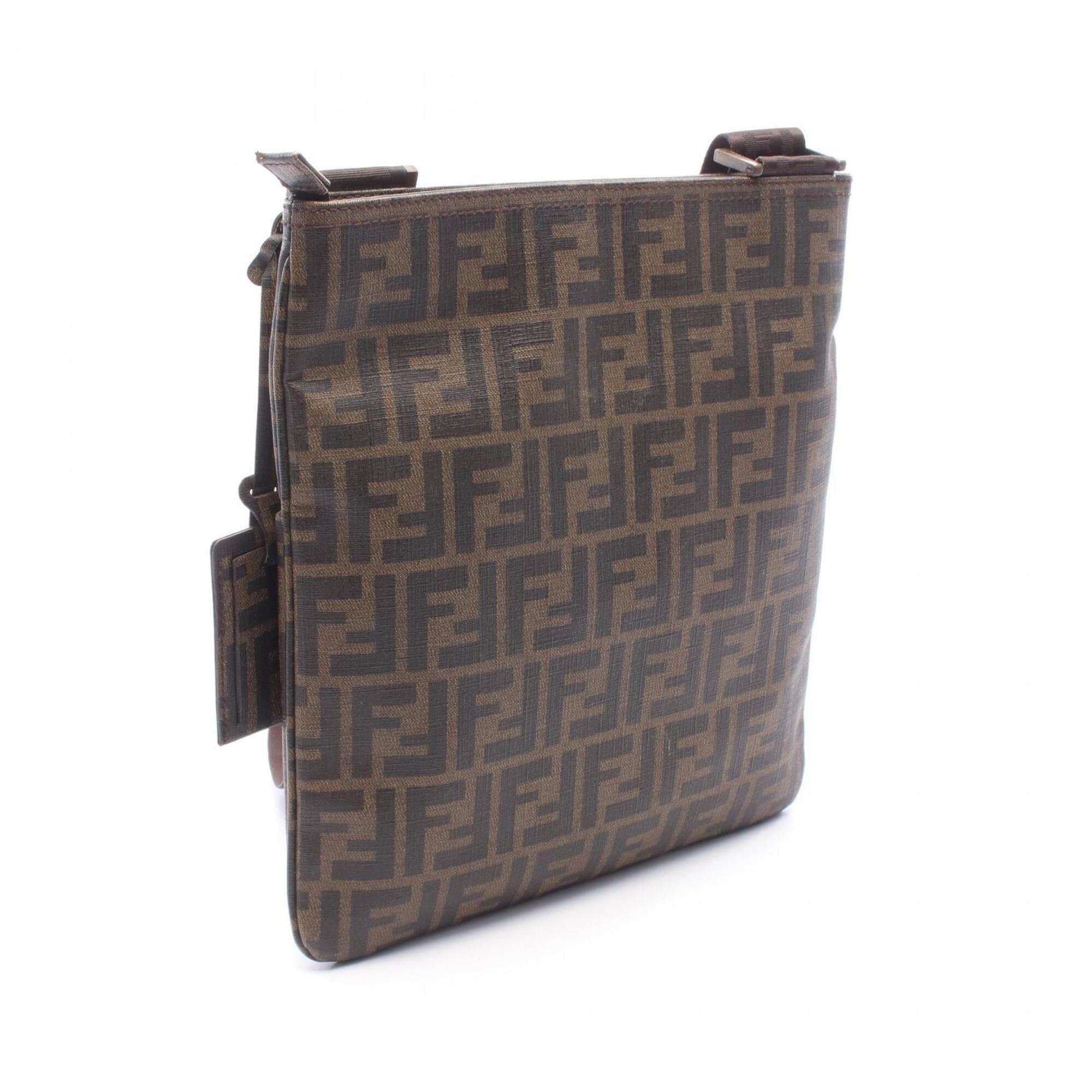 Fendi Fendi Zucca Shoulder Bag/Handbag, Coated Canvas, Men's/Women's, Brown/Black, 7VA207 Size ONE SIZE - 2 Thumbnail