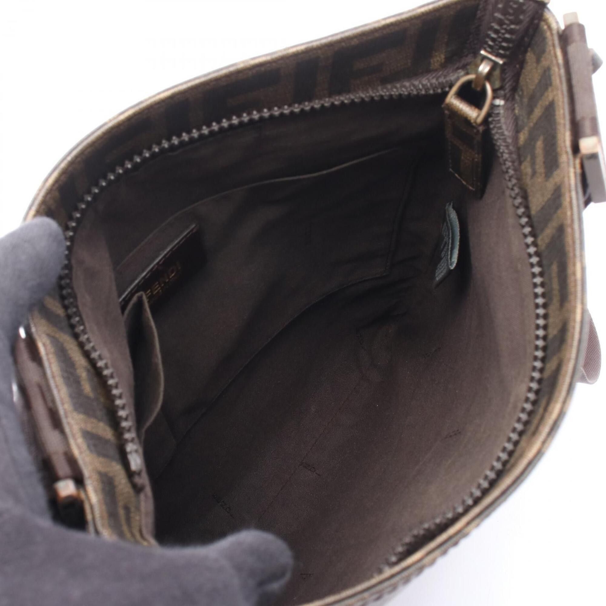 Fendi Fendi Zucca Shoulder Bag/Handbag, Coated Canvas, Men's/Women's, Brown/Black, 7VA207 Size ONE SIZE - 3 Thumbnail