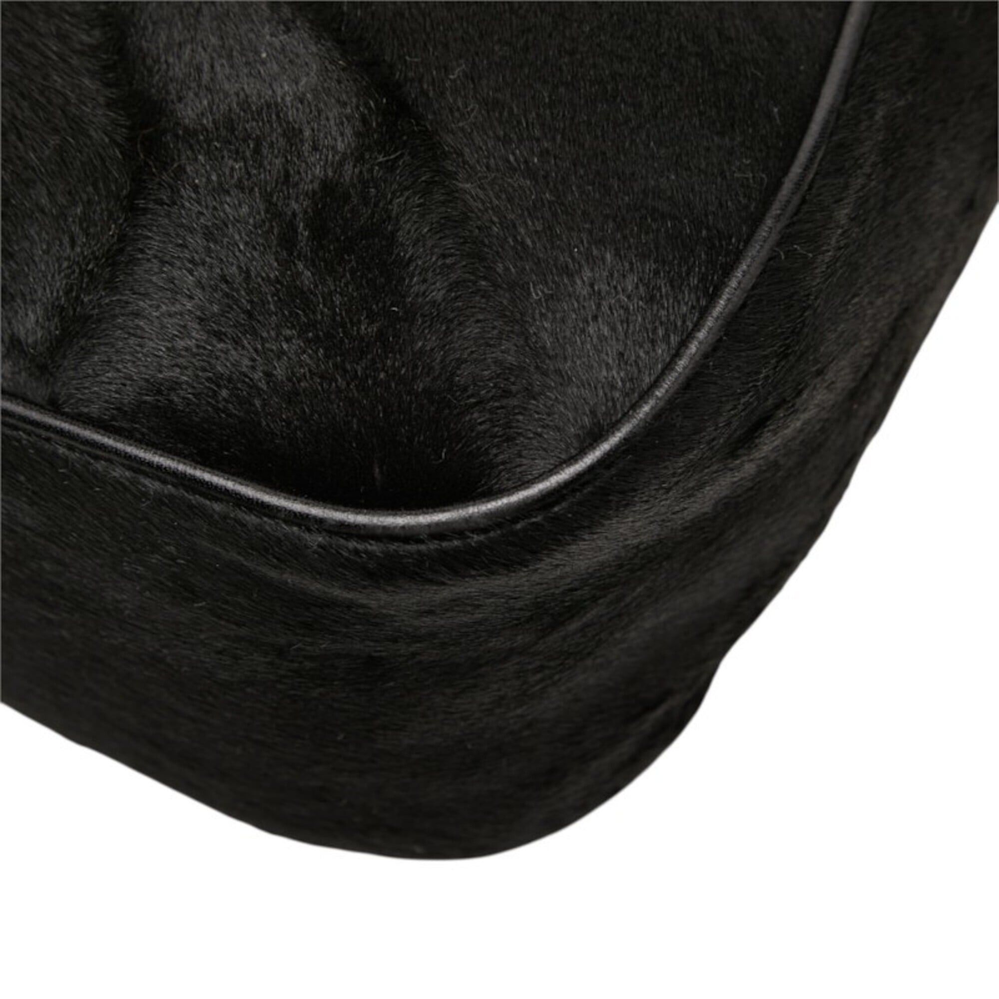 Fendi Fendi FF Logo One-Shoulder Bag, Black Calfskin Leather, Women's FENDI Size ONE SIZE - 6 Thumbnail