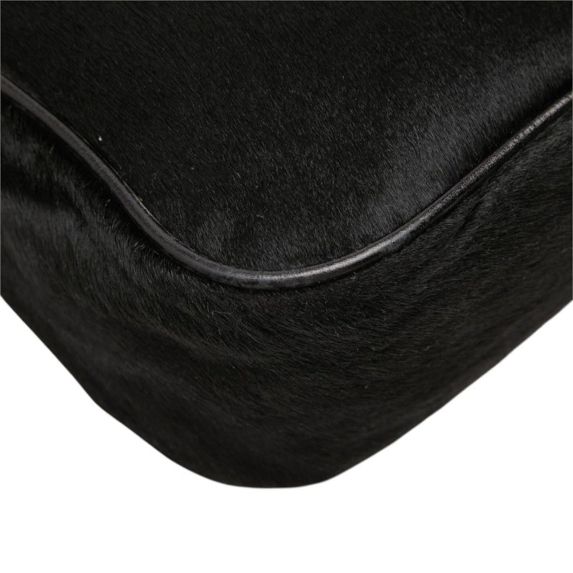 Fendi Fendi FF Logo One-Shoulder Bag, Black Calfskin Leather, Women's FENDI Size ONE SIZE - 5 Thumbnail