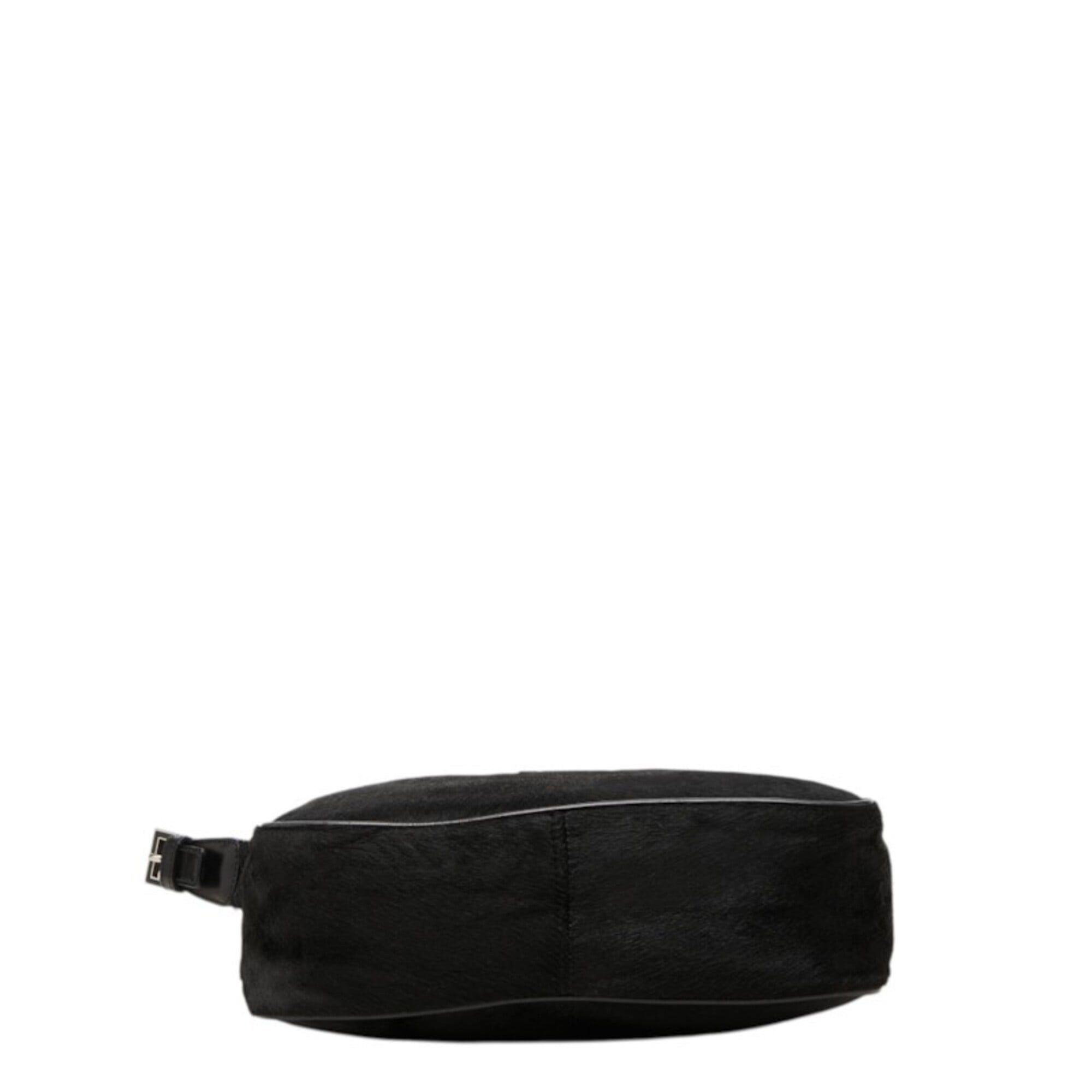 Fendi Fendi FF Logo One-Shoulder Bag, Black Calfskin Leather, Women's FENDI Size ONE SIZE - 3 Thumbnail