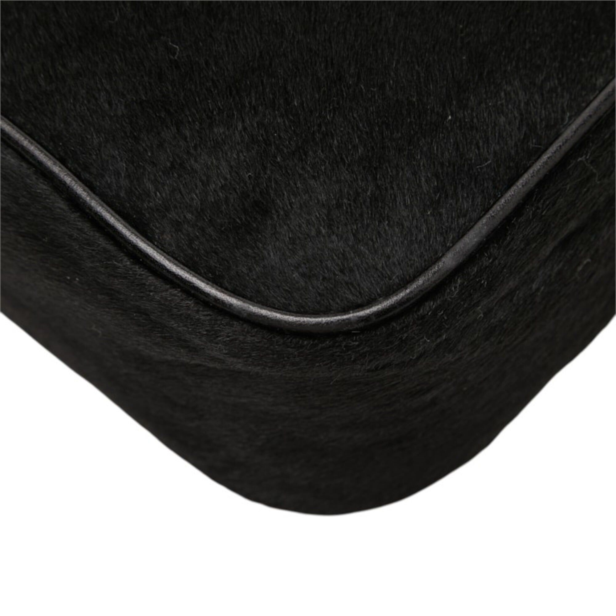 Fendi Fendi FF Logo One-Shoulder Bag, Black Calfskin Leather, Women's FENDI Size ONE SIZE - 4 Thumbnail