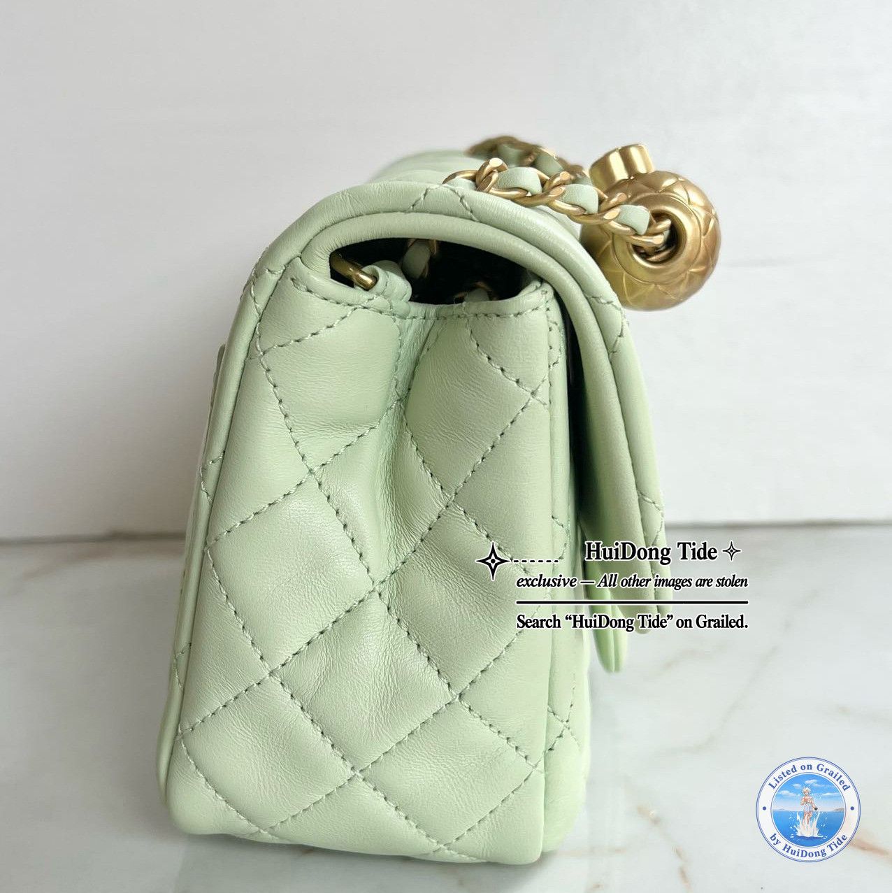 Chanel Chanel Classic Flap Mint Lambskin Gold Hardware Chain Bag Size ONE SIZE - 4 Thumbnail
