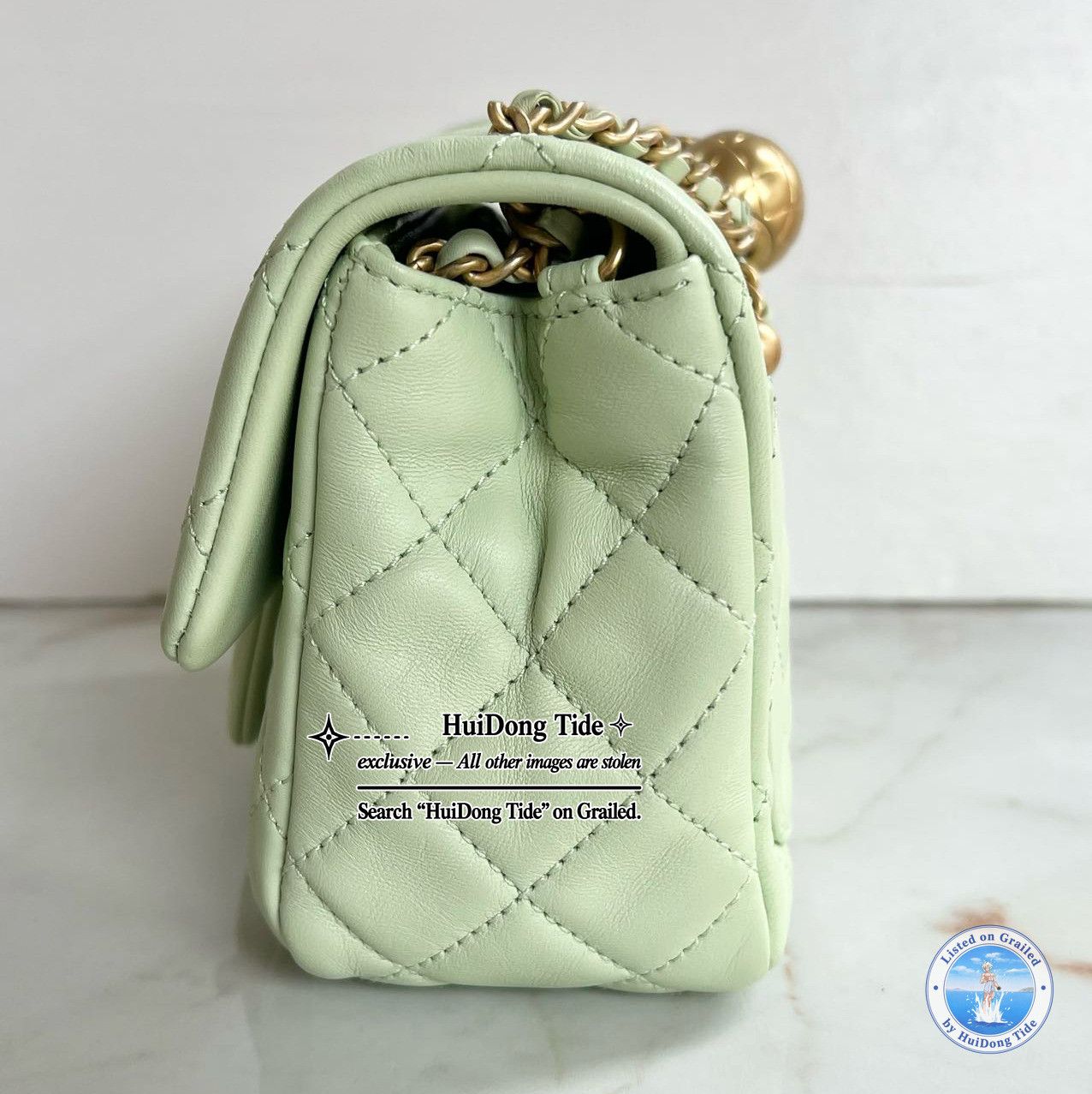 Chanel Chanel Classic Flap Mint Lambskin Gold Hardware Chain Bag Size ONE SIZE - 3 Thumbnail