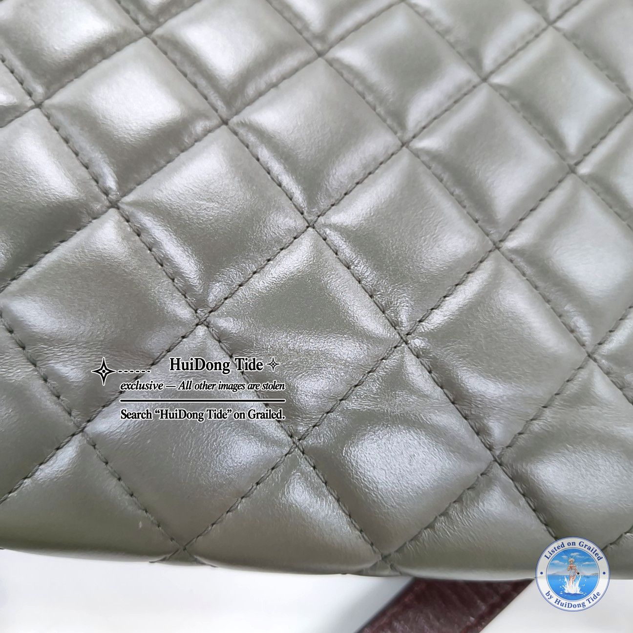 Chanel CHANEL Prestige Quilted Leather Shoulder Bag Gray Size ONE SIZE - 12 Thumbnail