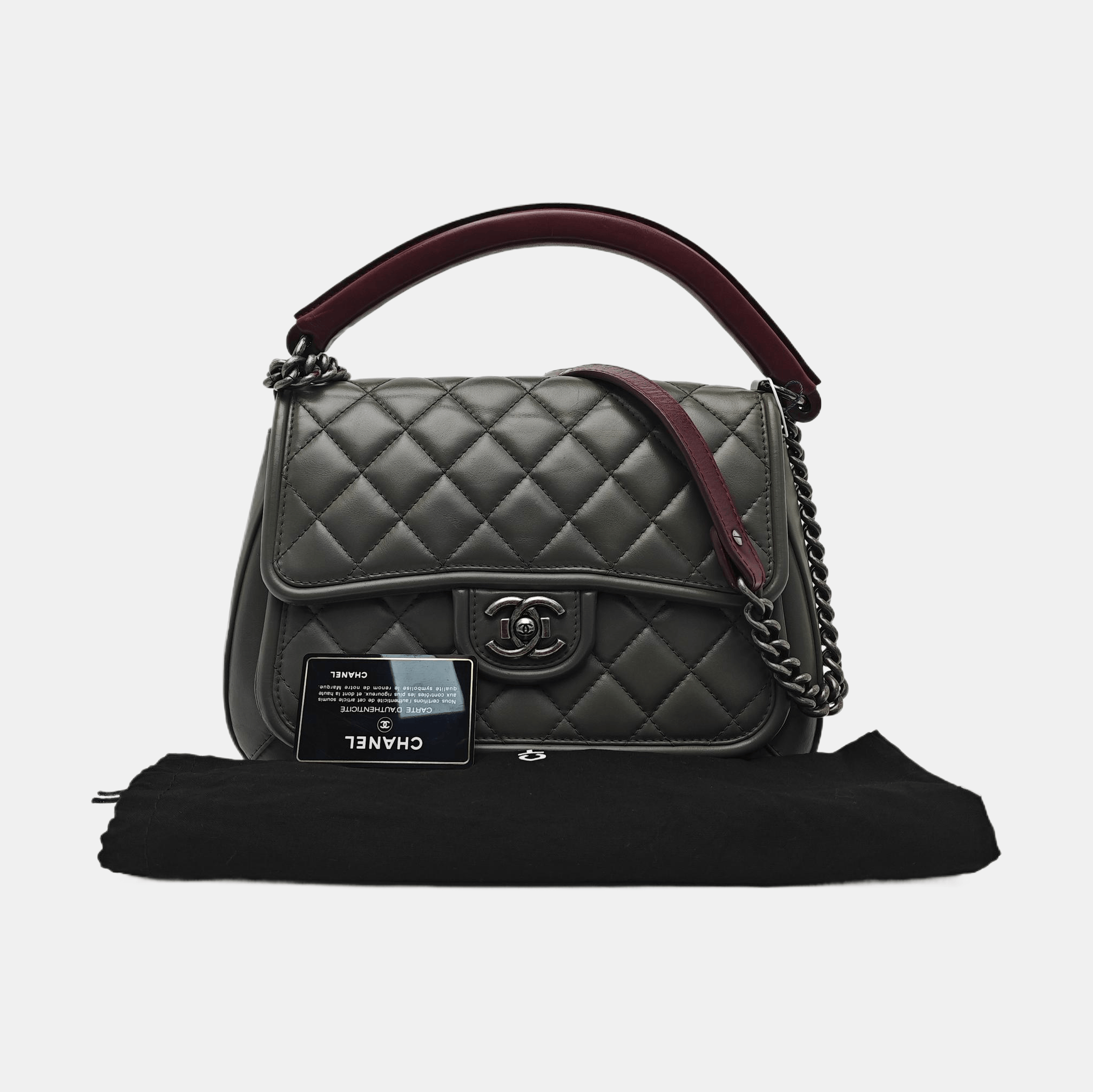 Chanel CHANEL Prestige Quilted Leather Shoulder Bag Gray Size ONE SIZE - 8 Thumbnail