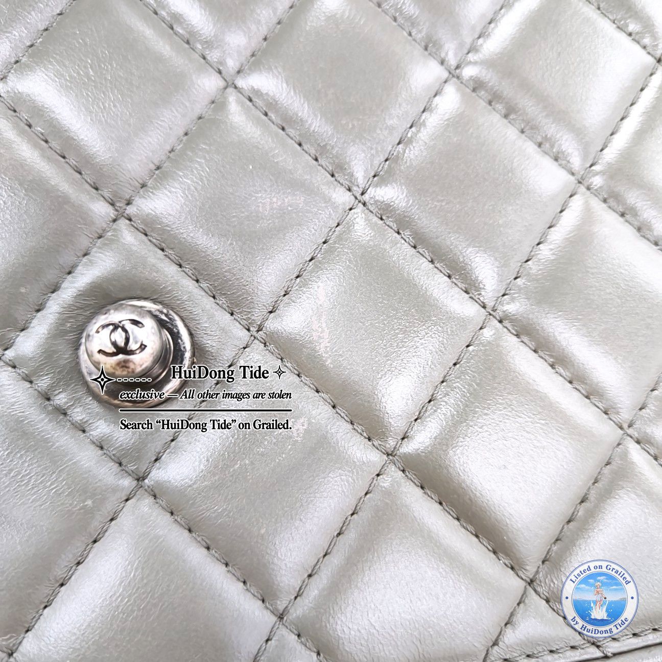 Chanel CHANEL Prestige Quilted Leather Shoulder Bag Gray Size ONE SIZE - 9 Thumbnail