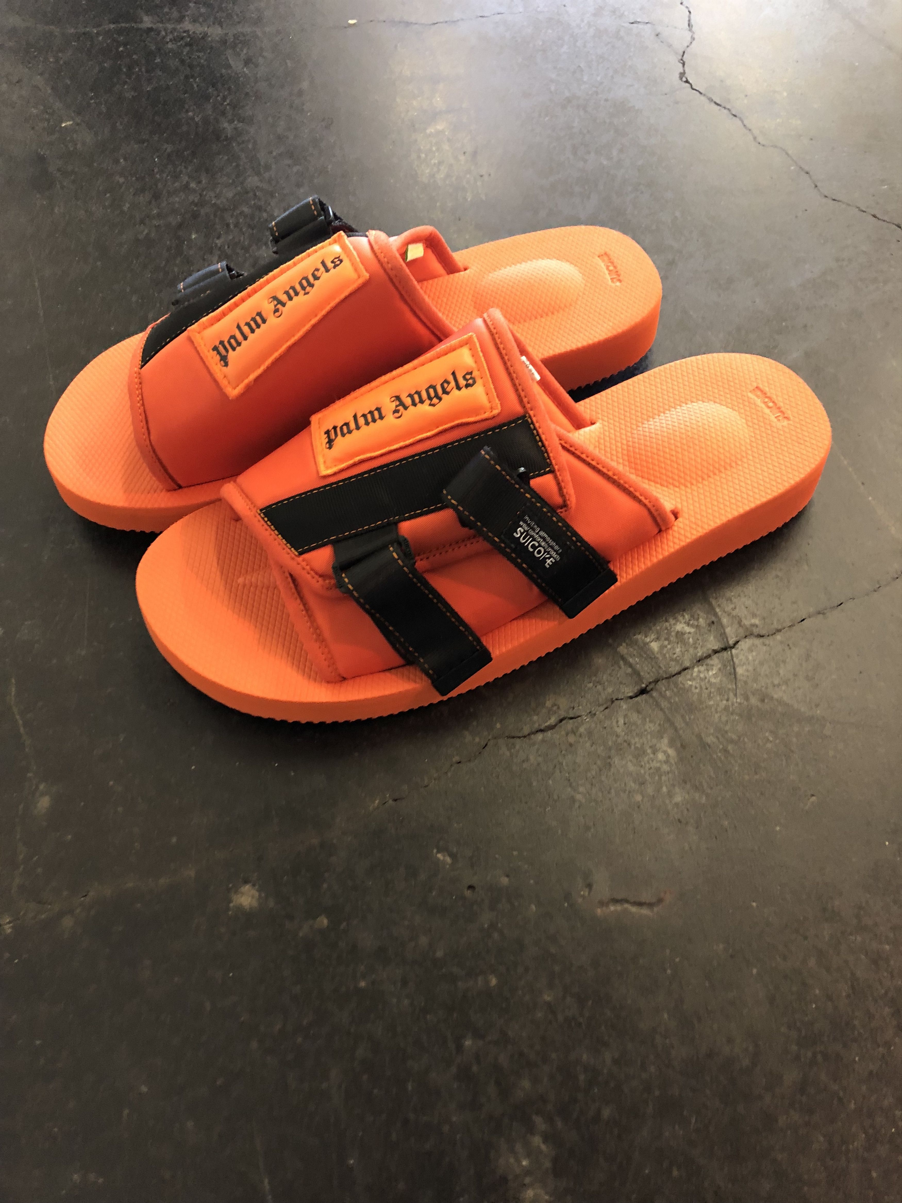 image of Palm Angels Slides in Orange, Men's (Size 12)