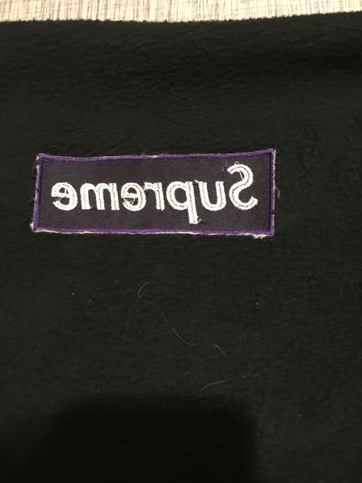 Purple on black store box logo crewneck