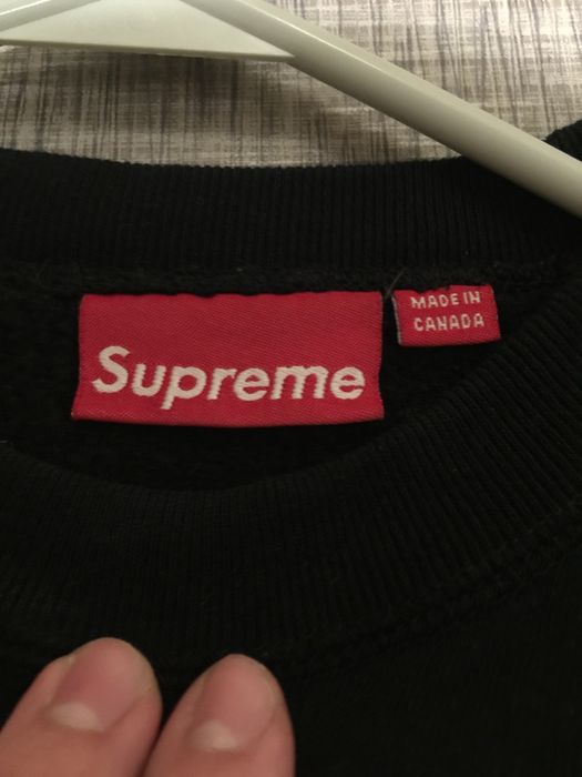 Supreme Purple on Black Supreme Box Logo Crewneck | Grailed