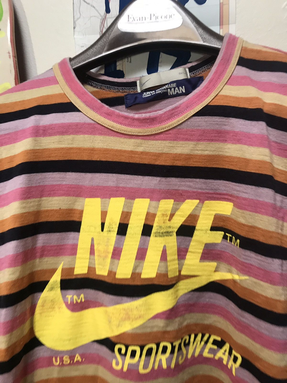 Junya Watanabe 2004 Junya Watanabe Nike striped logo shirt Size US S / EU 44-46 / 1 - 2 Thumbnail